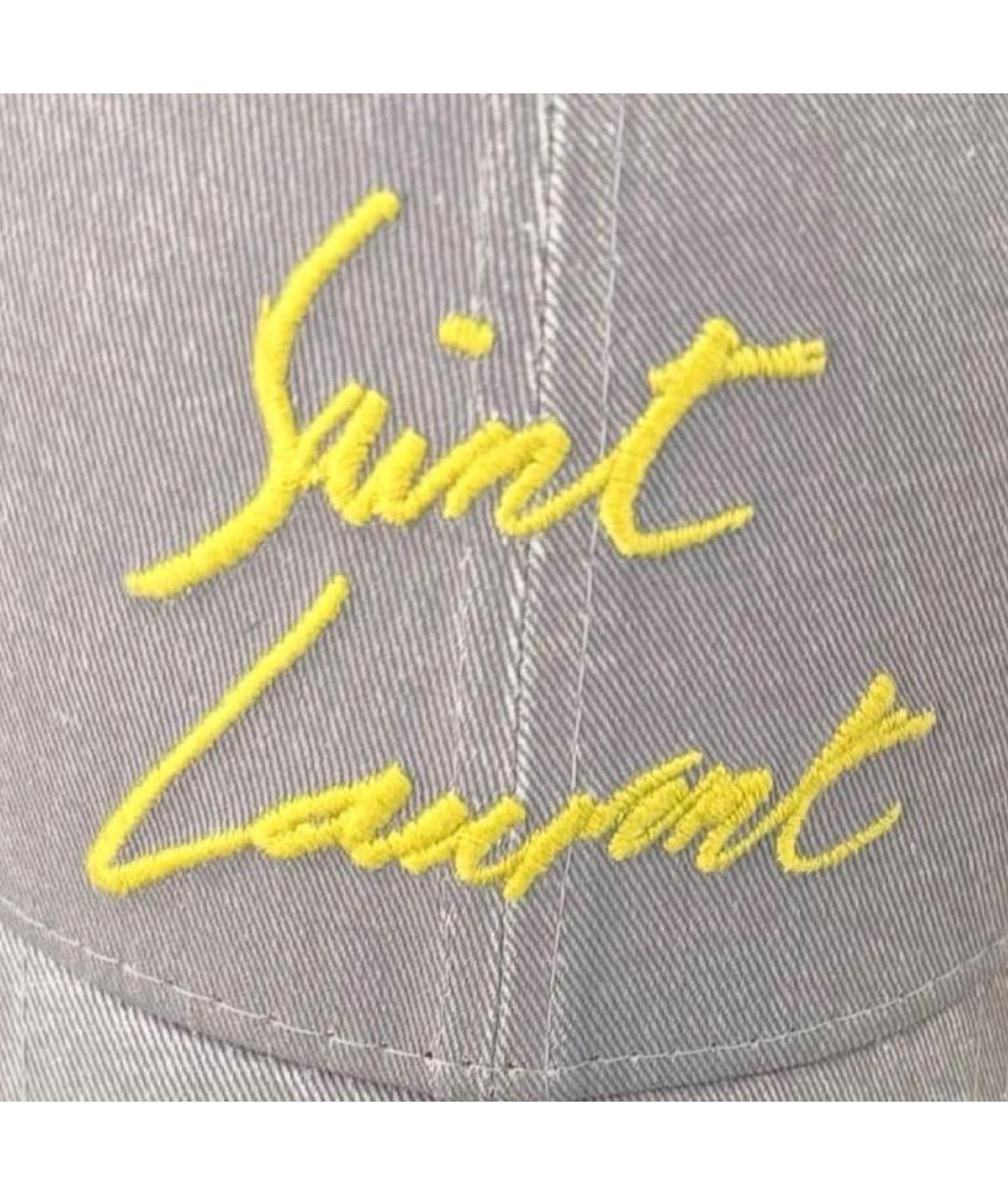 SAINT LAURENT Серая хлопковая кепка/бейсболка, фото 4