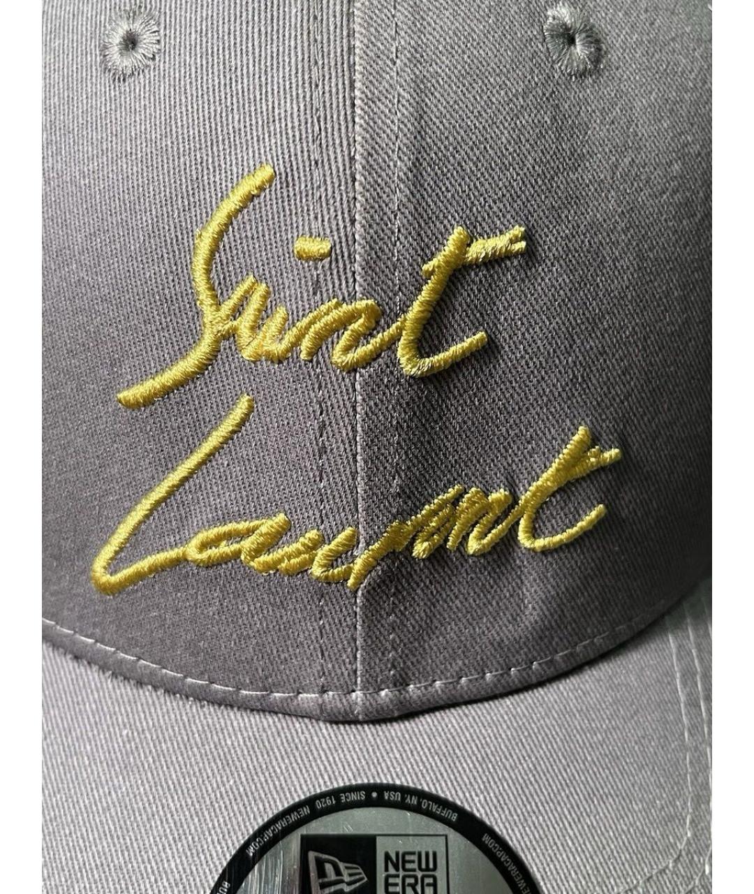SAINT LAURENT Серая хлопковая кепка/бейсболка, фото 7