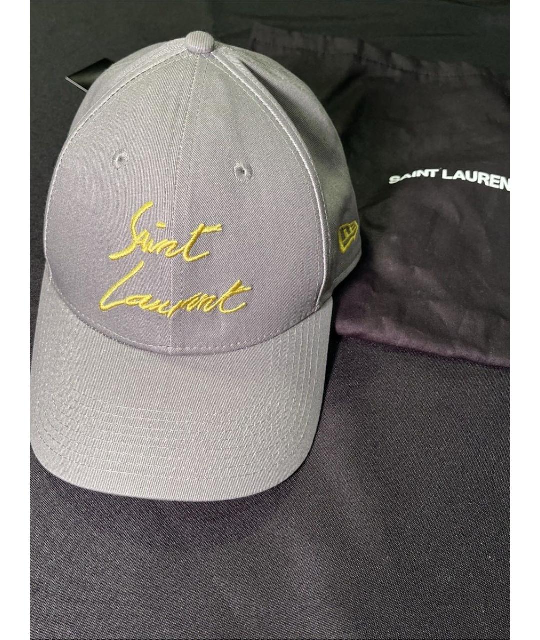 SAINT LAURENT Серая хлопковая кепка/бейсболка, фото 8