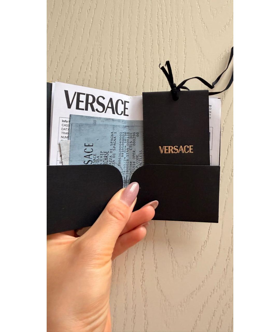 VERSACE Черный кожаный ремень, фото 5
