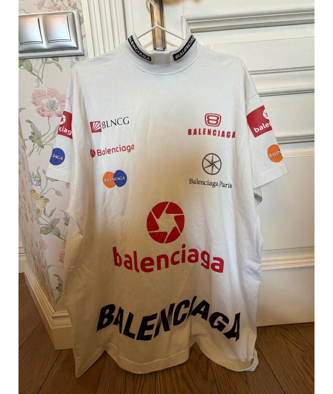 BALENCIAGA Белая хлопковая футболка, фото 3