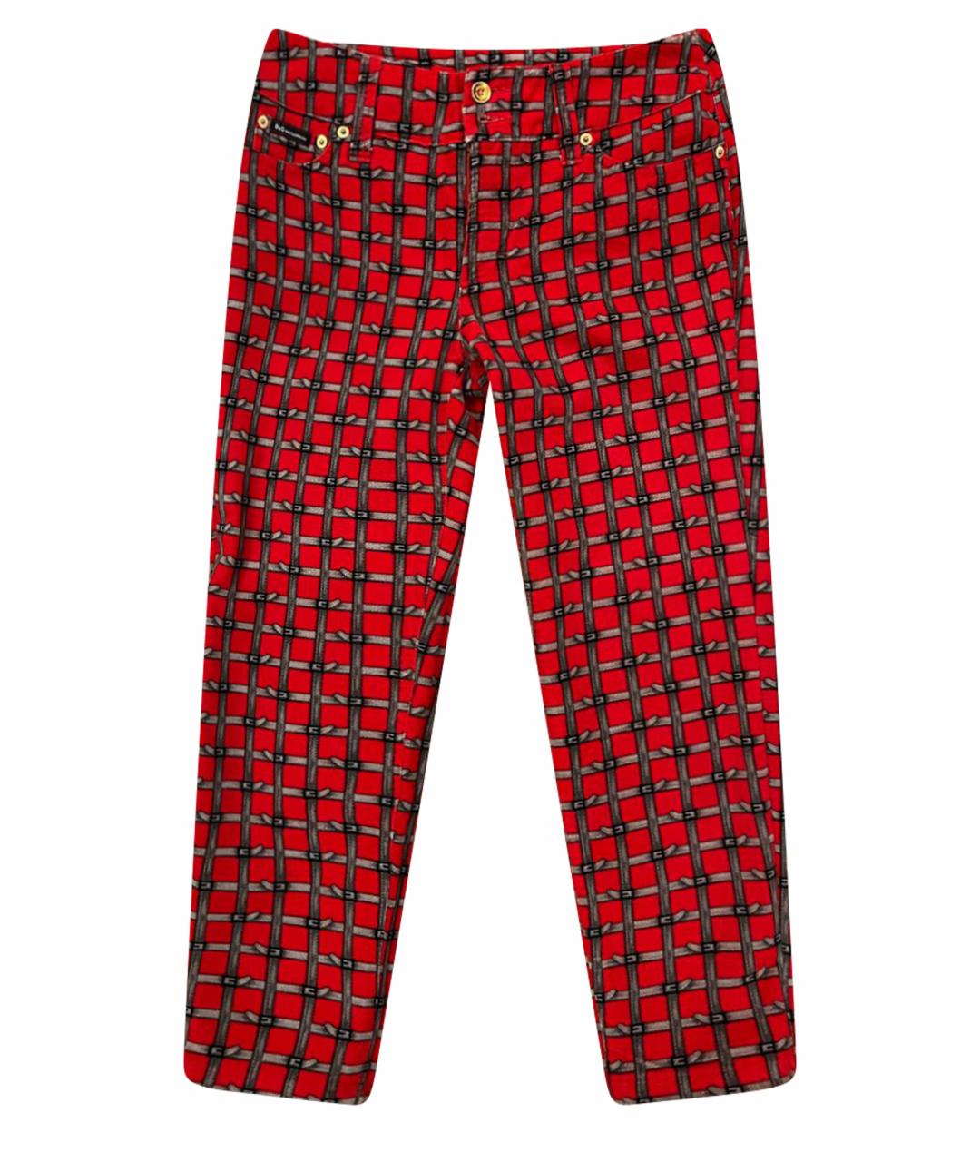 DOLCE&GABBANA Красные хлопковые прямые брюки, фото 1