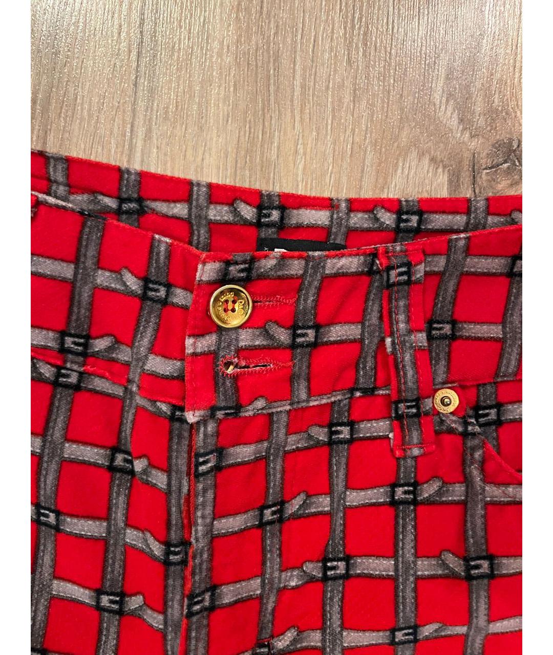 DOLCE&GABBANA Красные хлопковые прямые брюки, фото 3