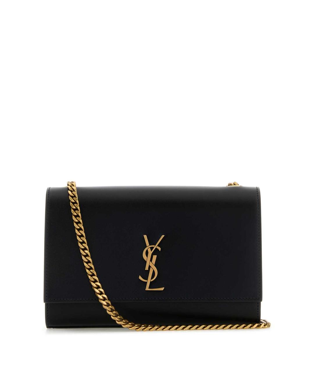 SAINT LAURENT Черная кожаная сумка через плечо, фото 1