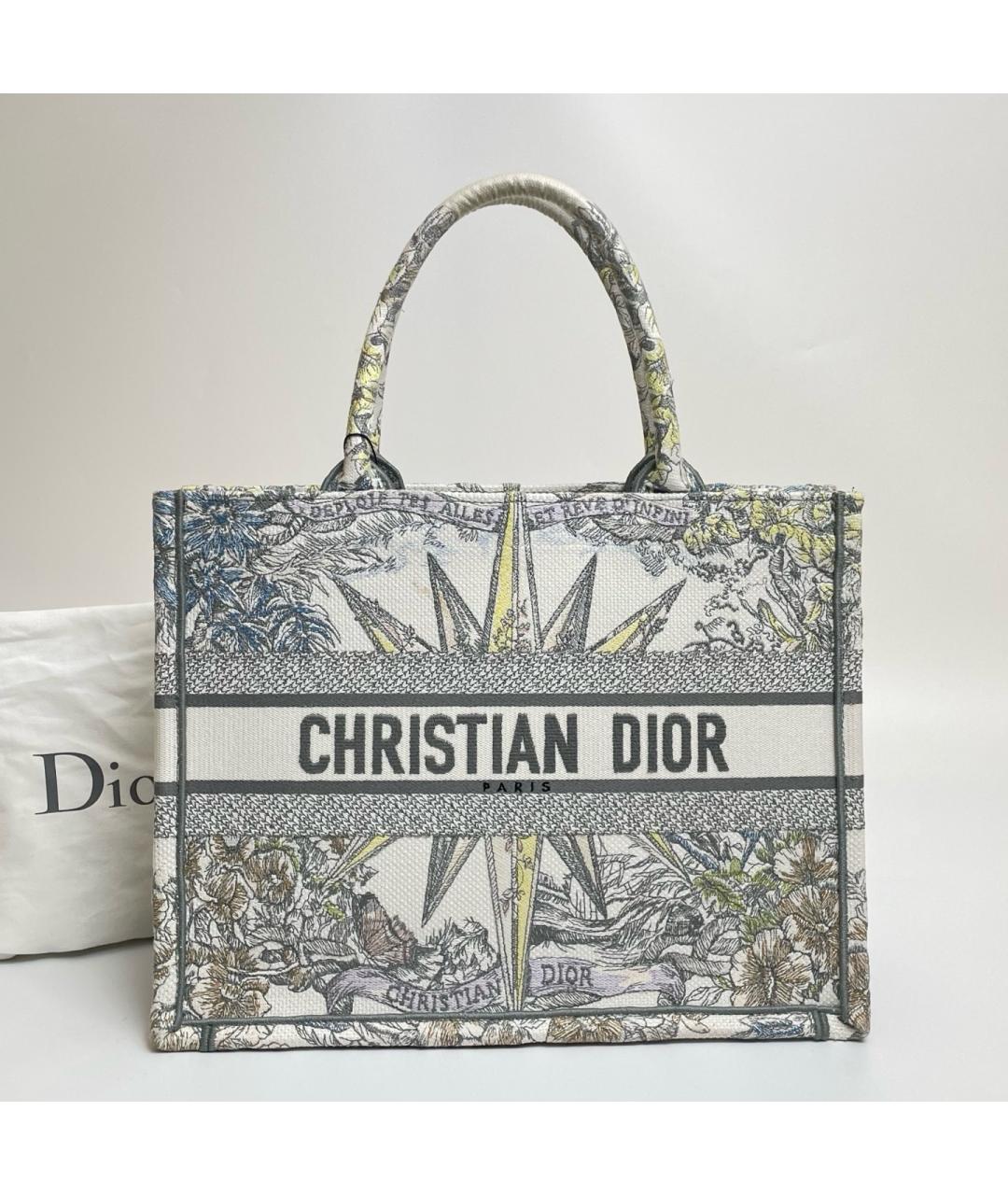 CHRISTIAN DIOR Белая деним сумка тоут, фото 8