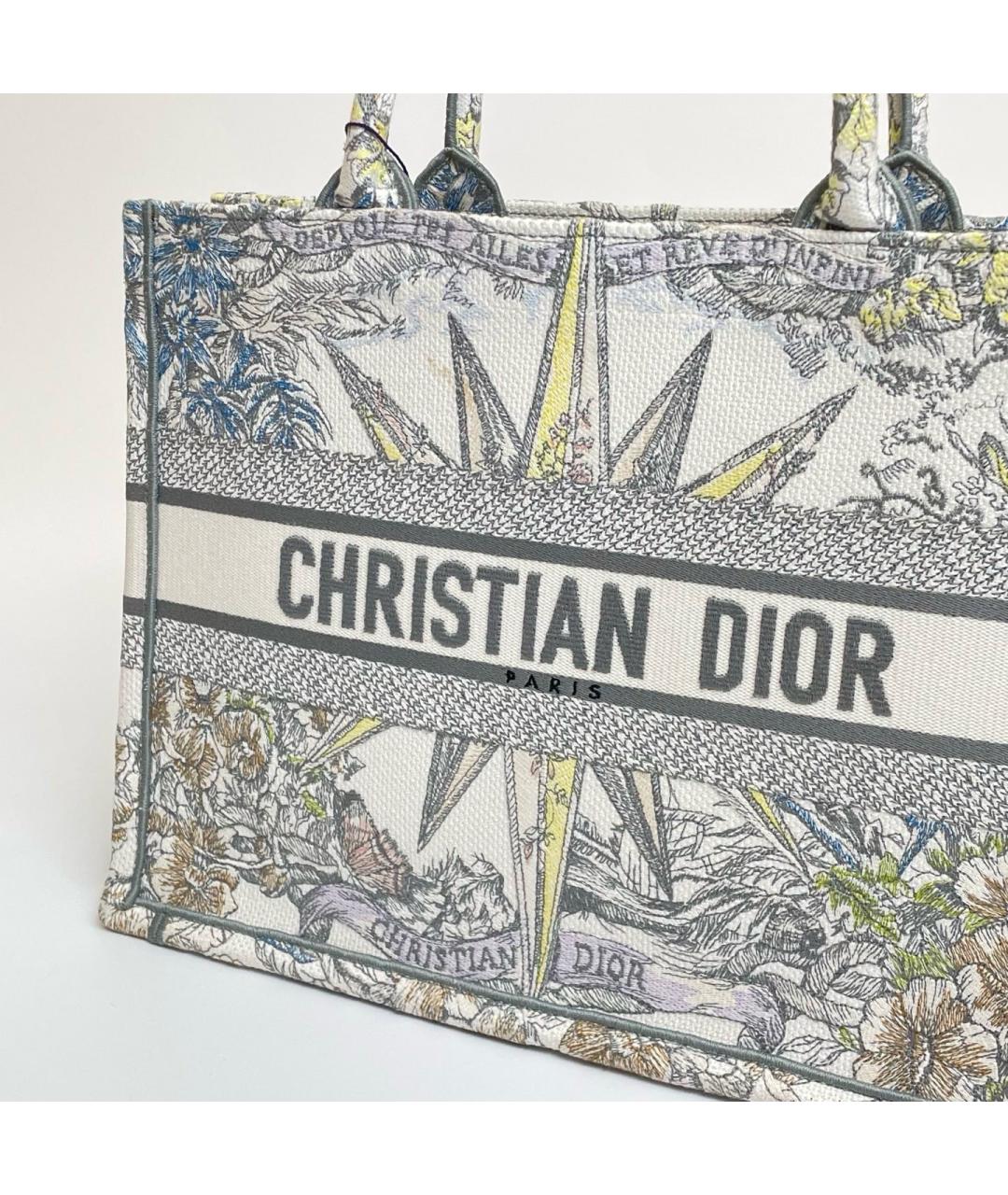 CHRISTIAN DIOR Белая деним сумка тоут, фото 2