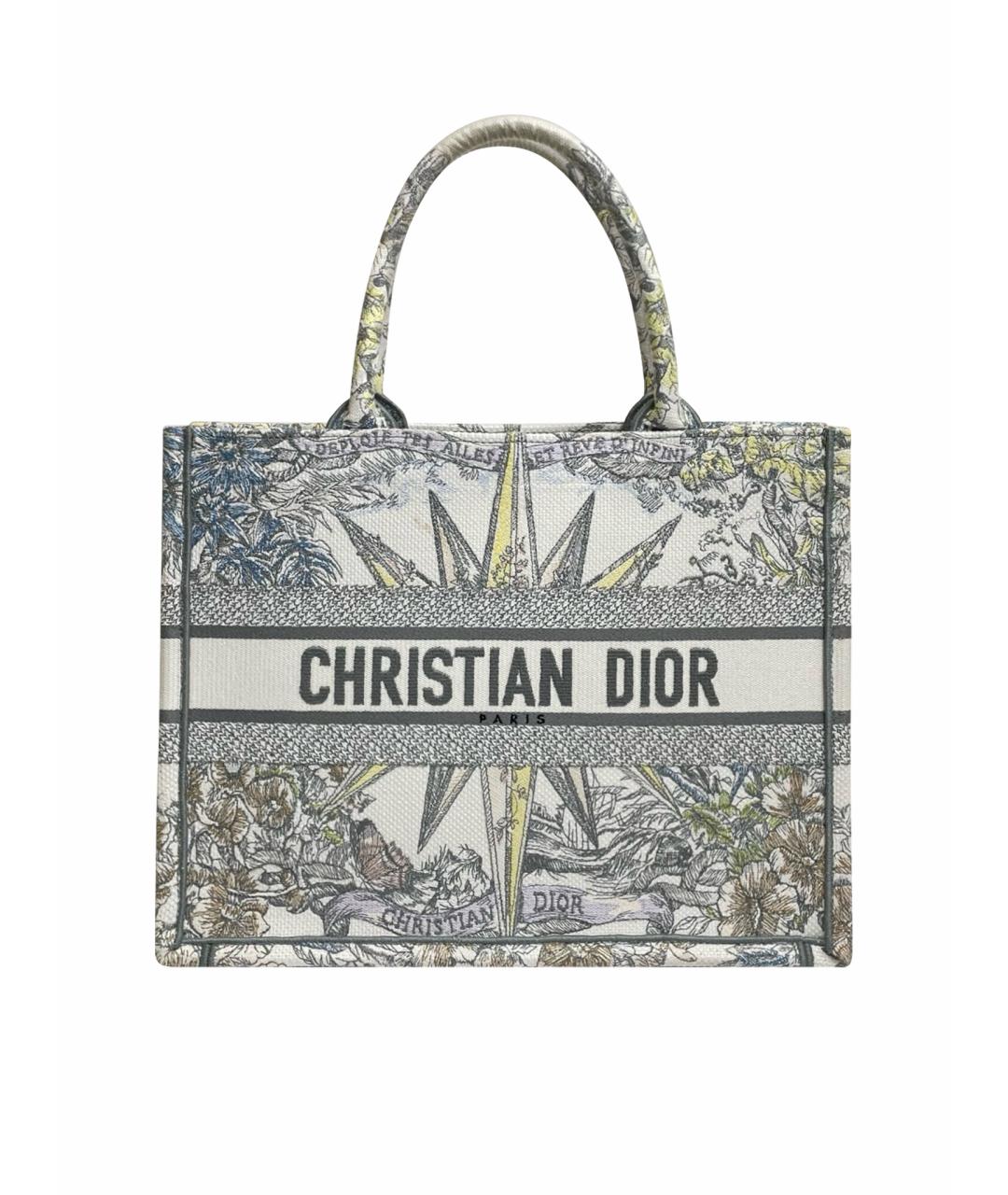 CHRISTIAN DIOR Белая деним сумка тоут, фото 1