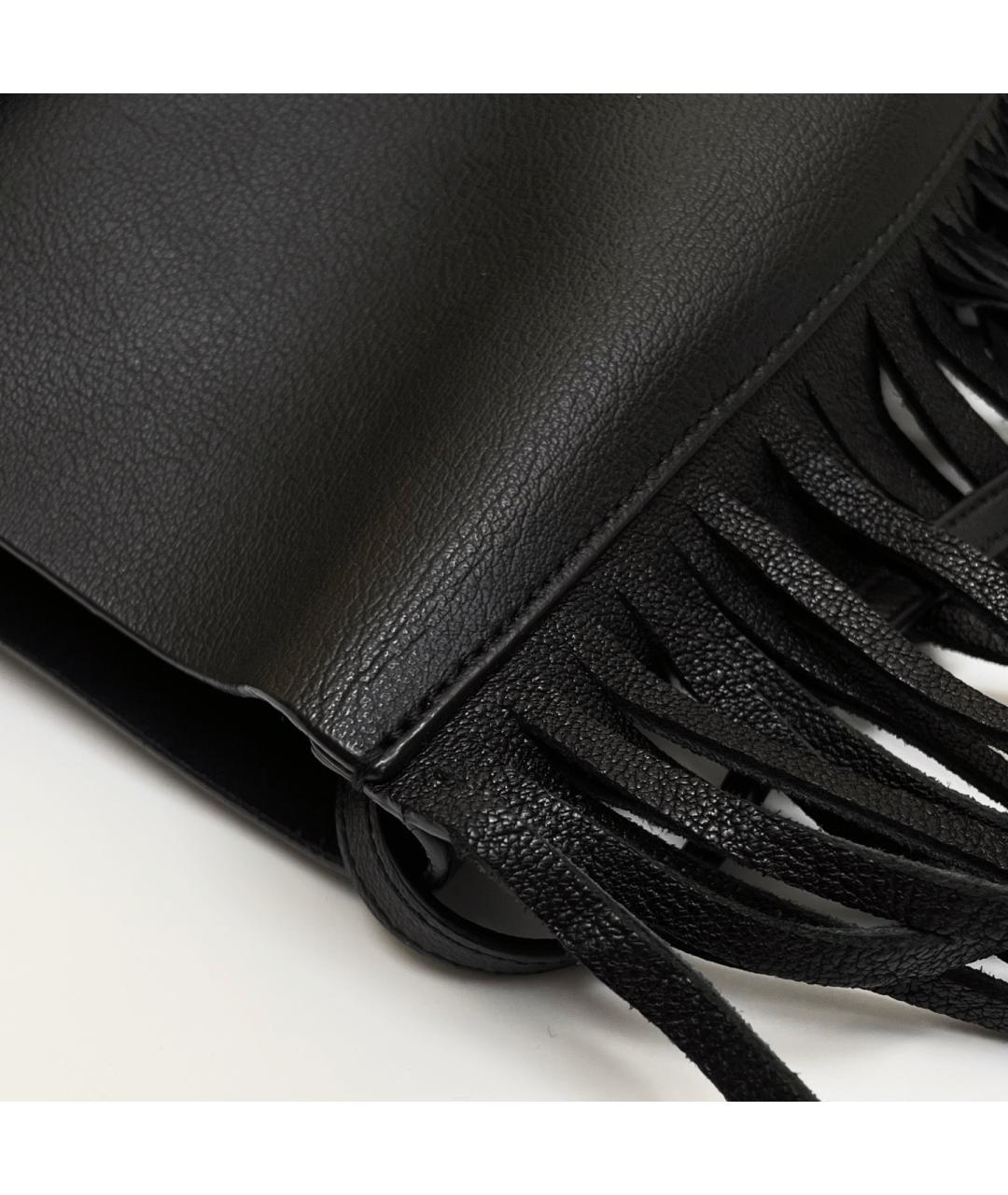 SAINT LAURENT Черная кожаная сумка тоут, фото 8