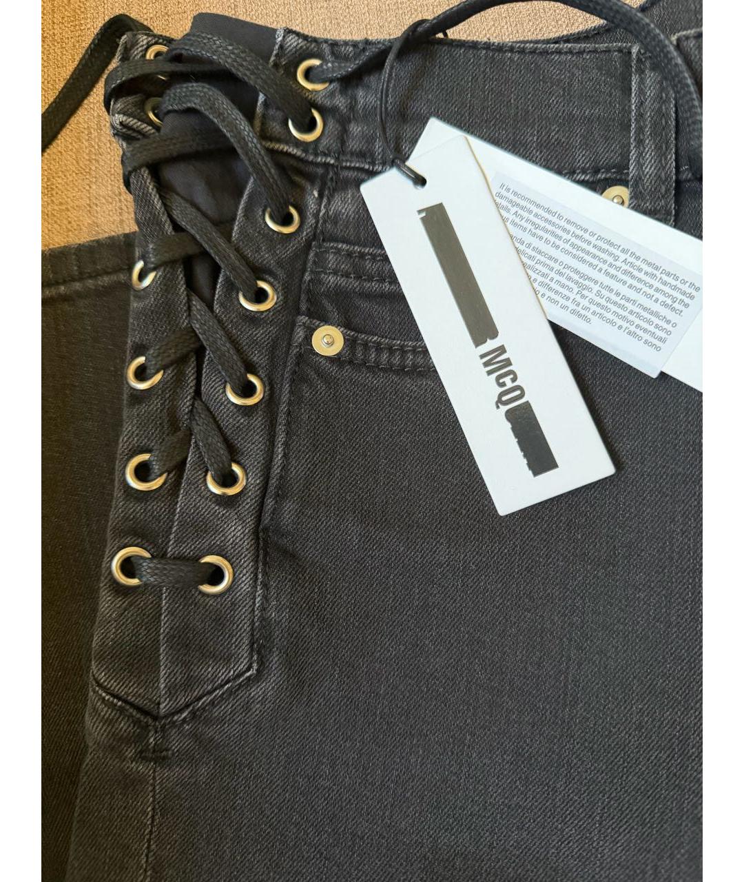 MCQ ALEXANDER MCQUEEN Черные хлопковые джинсы слим, фото 4