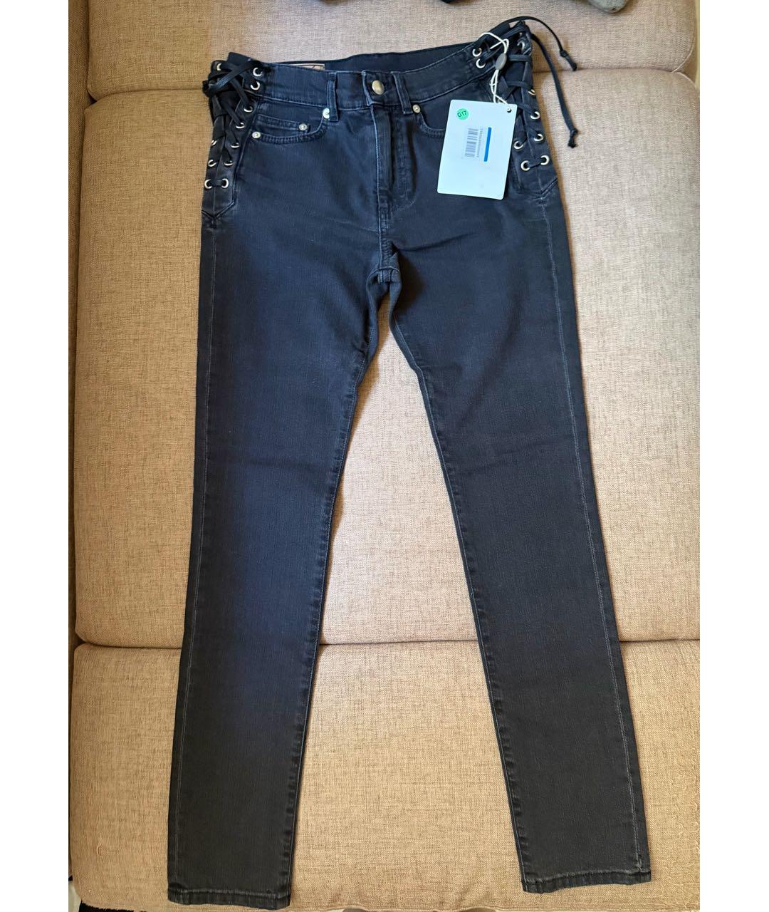 MCQ ALEXANDER MCQUEEN Черные хлопковые джинсы слим, фото 6
