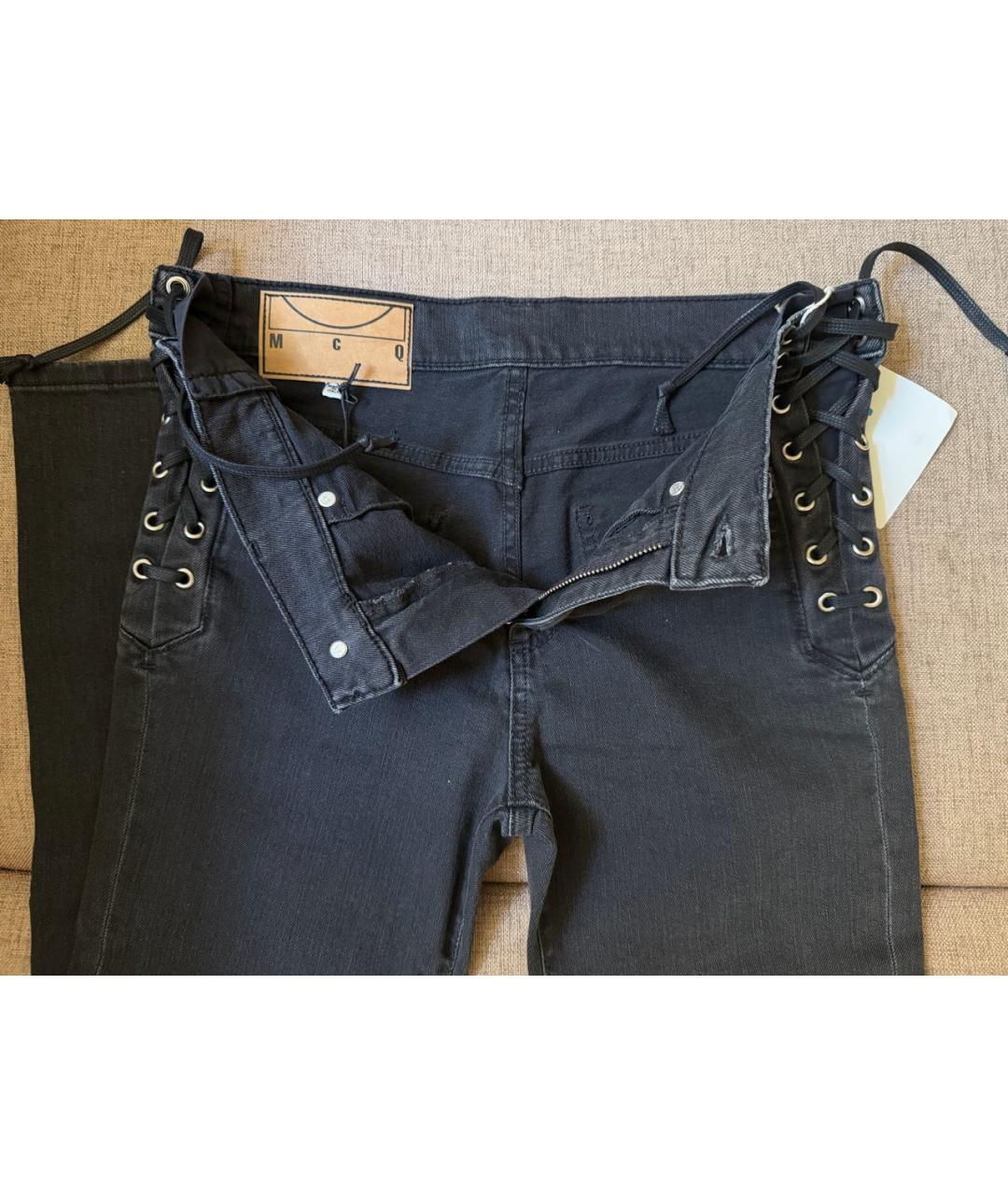 MCQ ALEXANDER MCQUEEN Черные хлопковые джинсы слим, фото 3