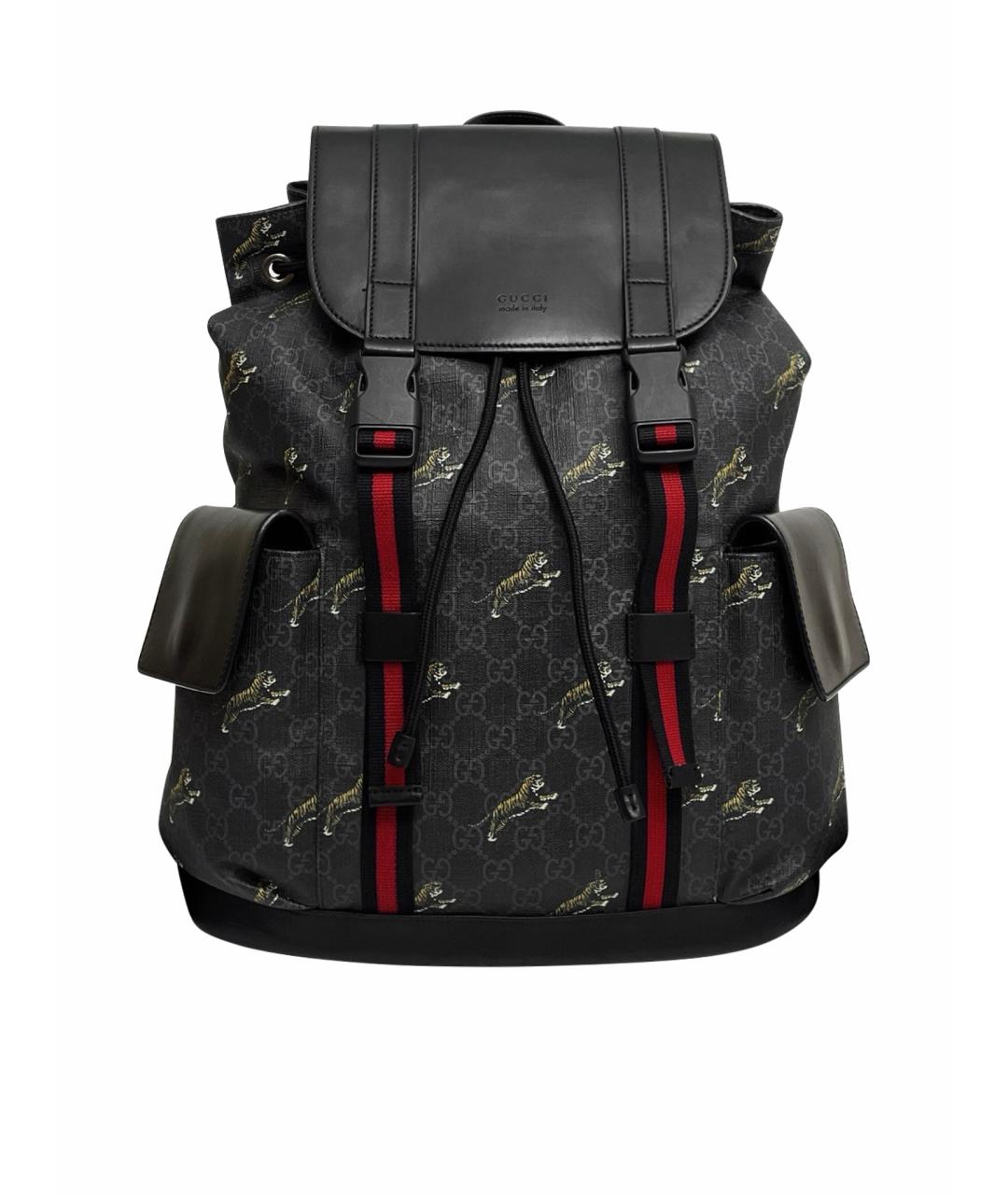 GUCCI Черный кожаный рюкзак, фото 1