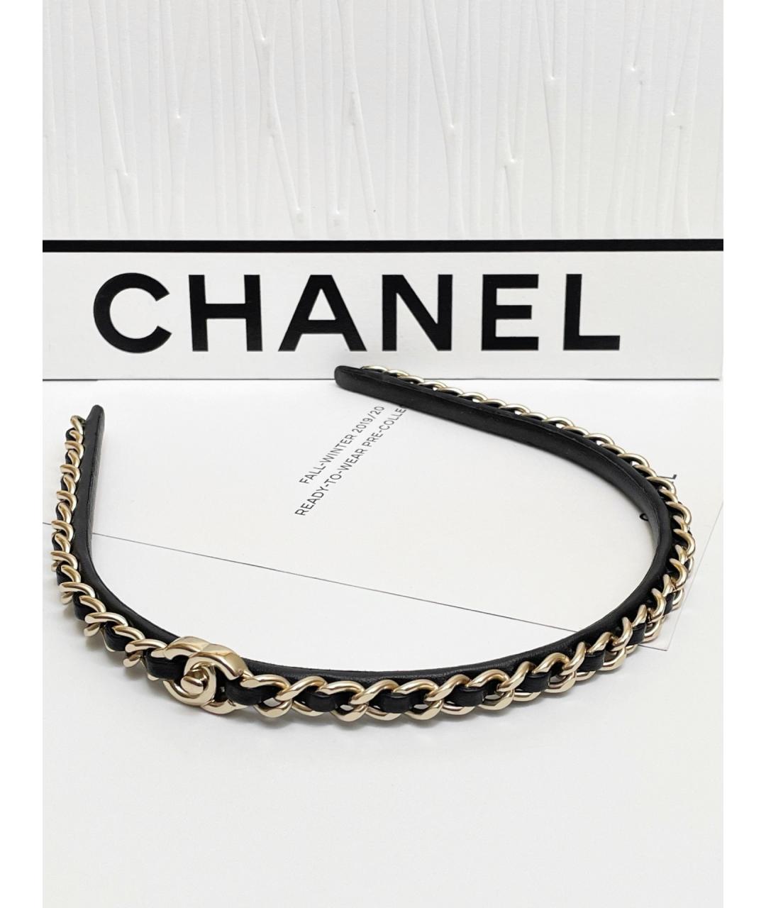 CHANEL Черный ободок, фото 2