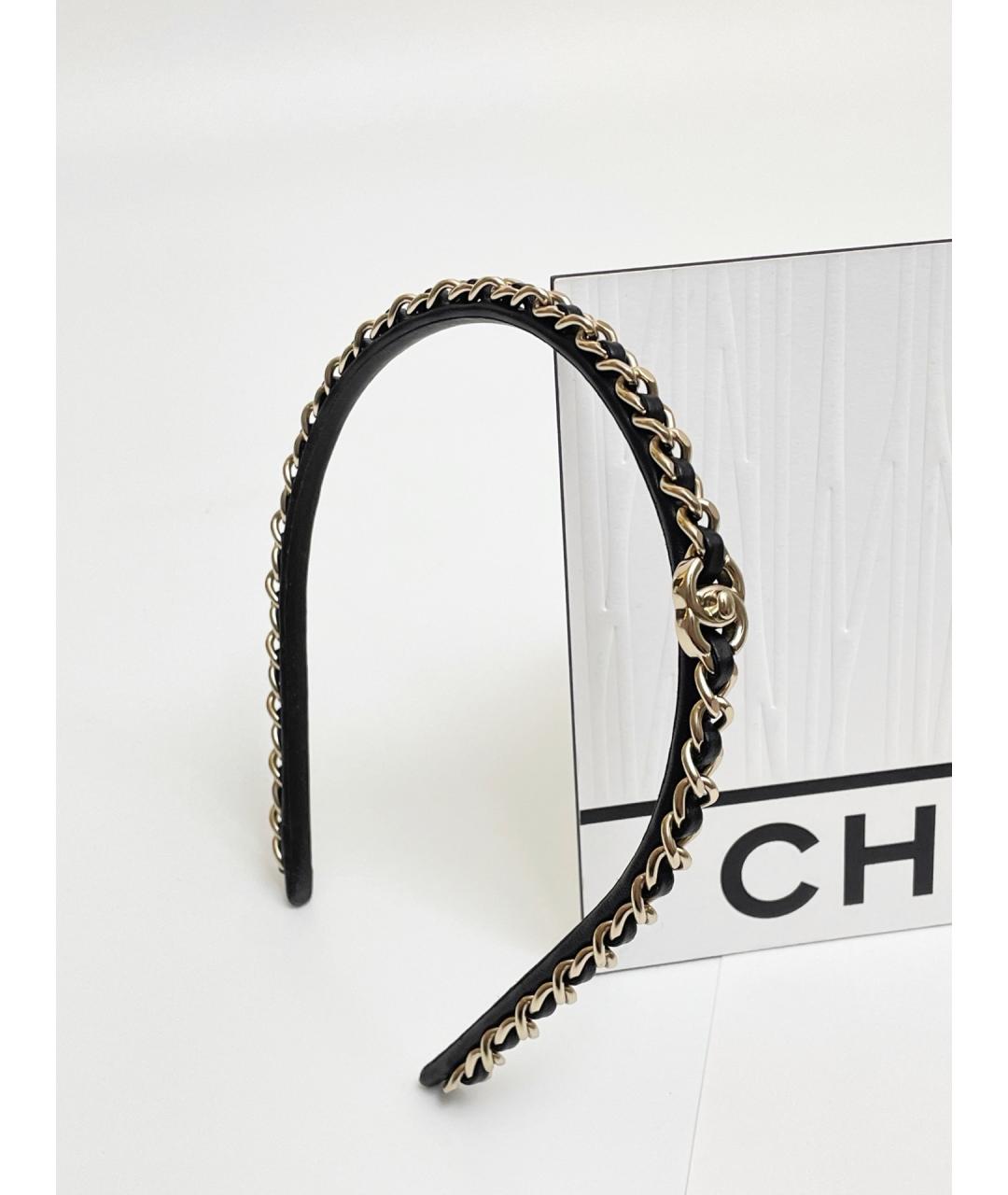 CHANEL Черный ободок, фото 5