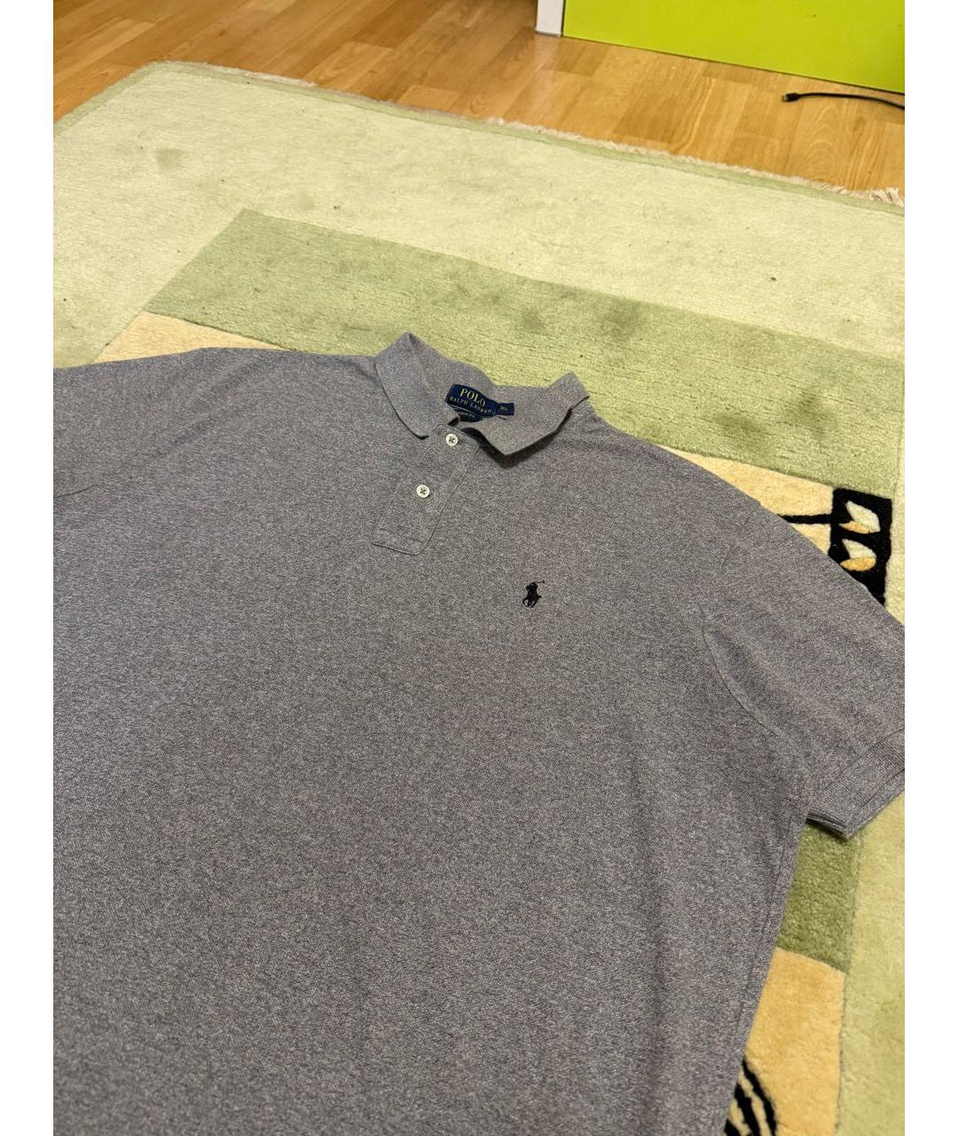 POLO RALPH LAUREN Серое хлопковое поло с коротким рукавом, фото 2