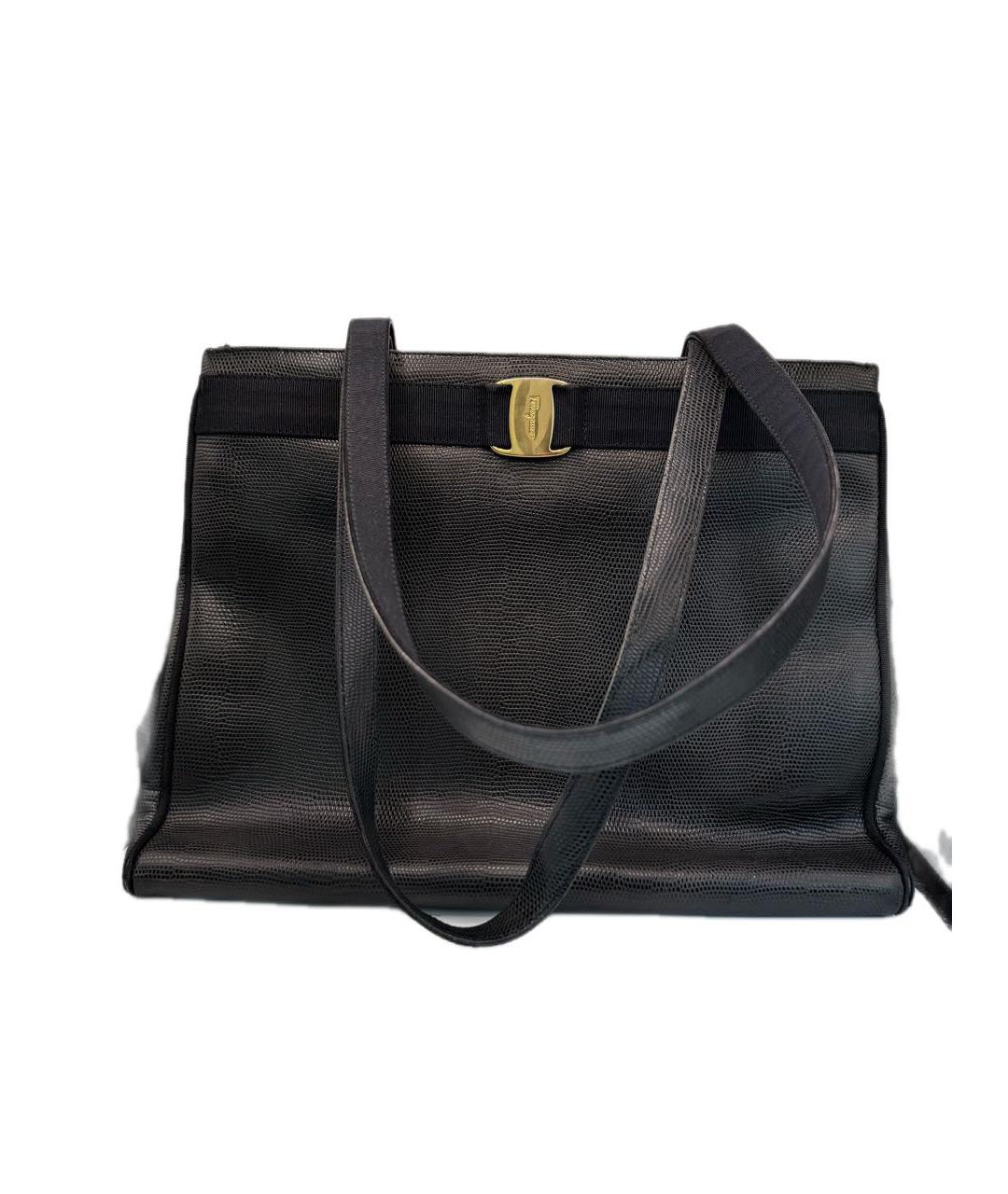FERRAGAMO Черная сумка тоут, фото 9