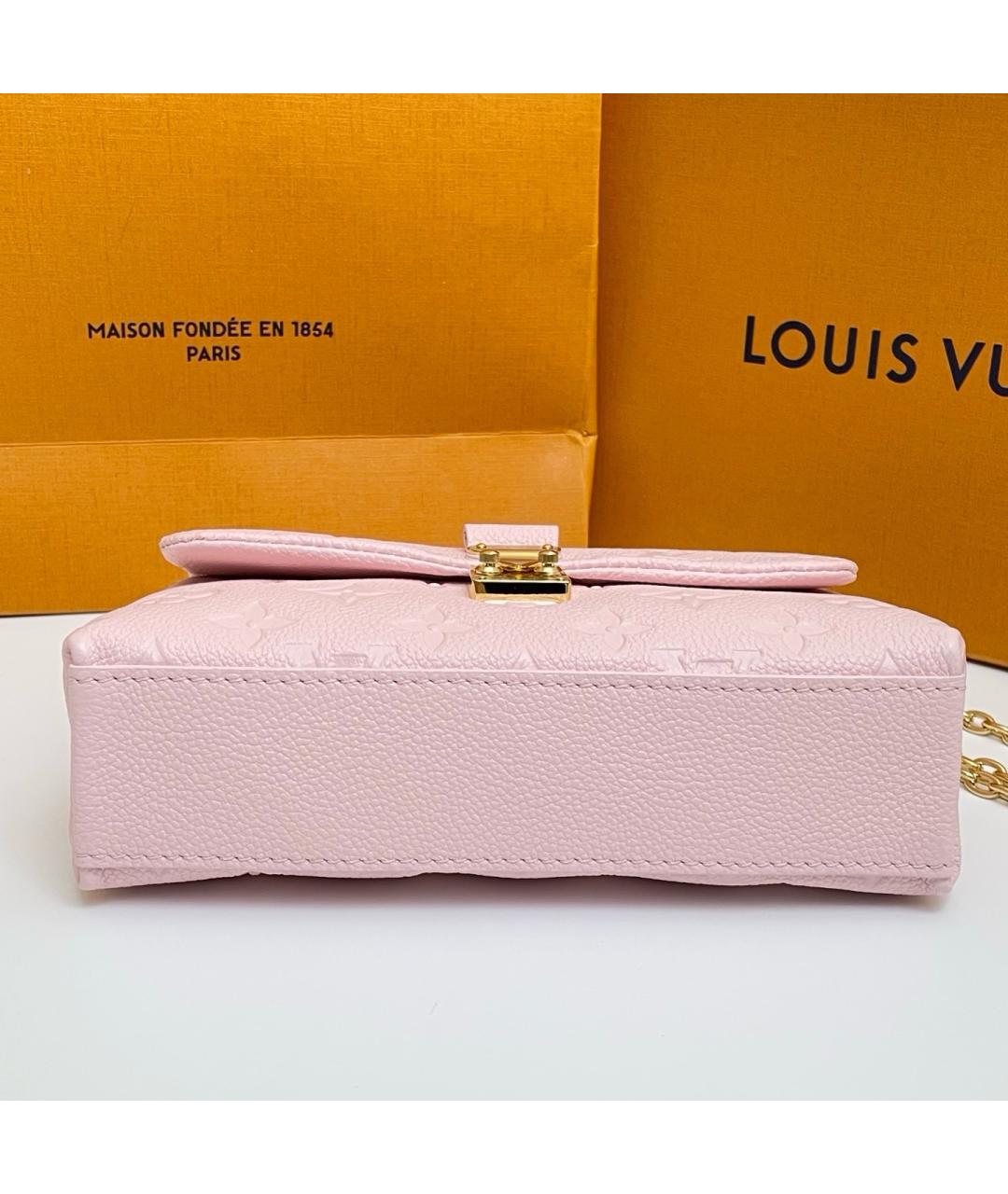 LOUIS VUITTON Розовая кожаная сумка с короткими ручками, фото 4