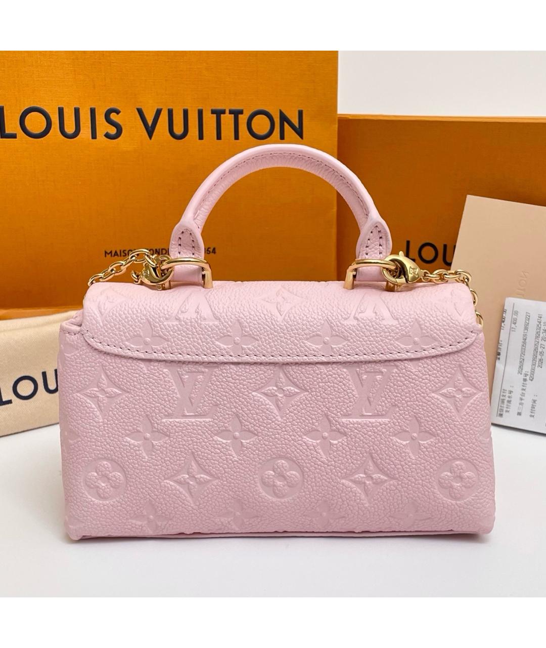 LOUIS VUITTON Розовая кожаная сумка с короткими ручками, фото 3