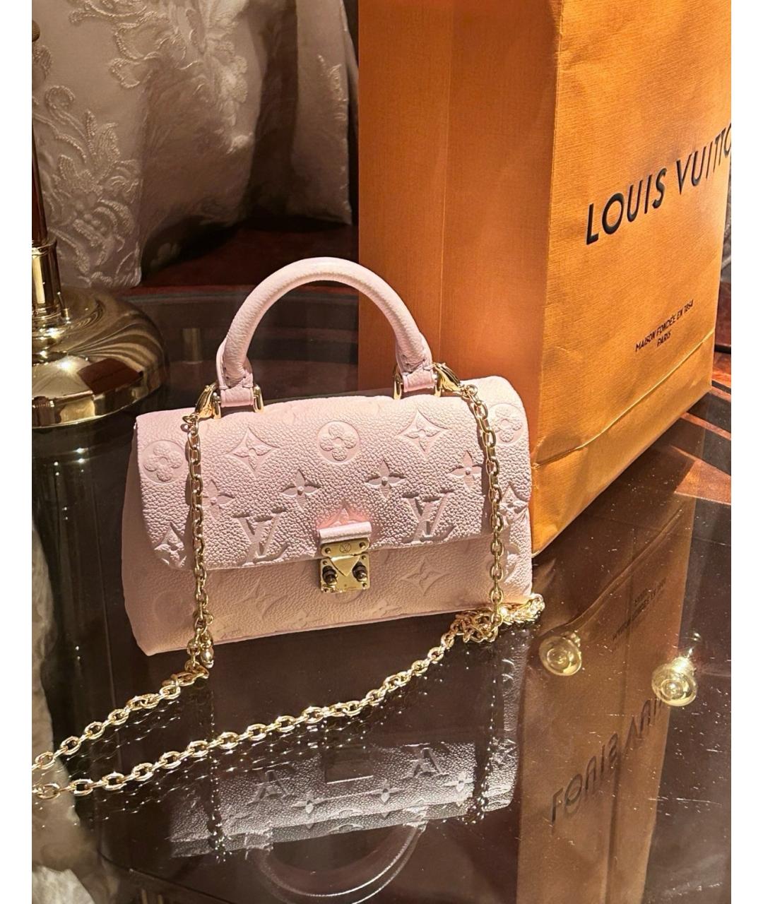 LOUIS VUITTON Розовая кожаная сумка с короткими ручками, фото 7