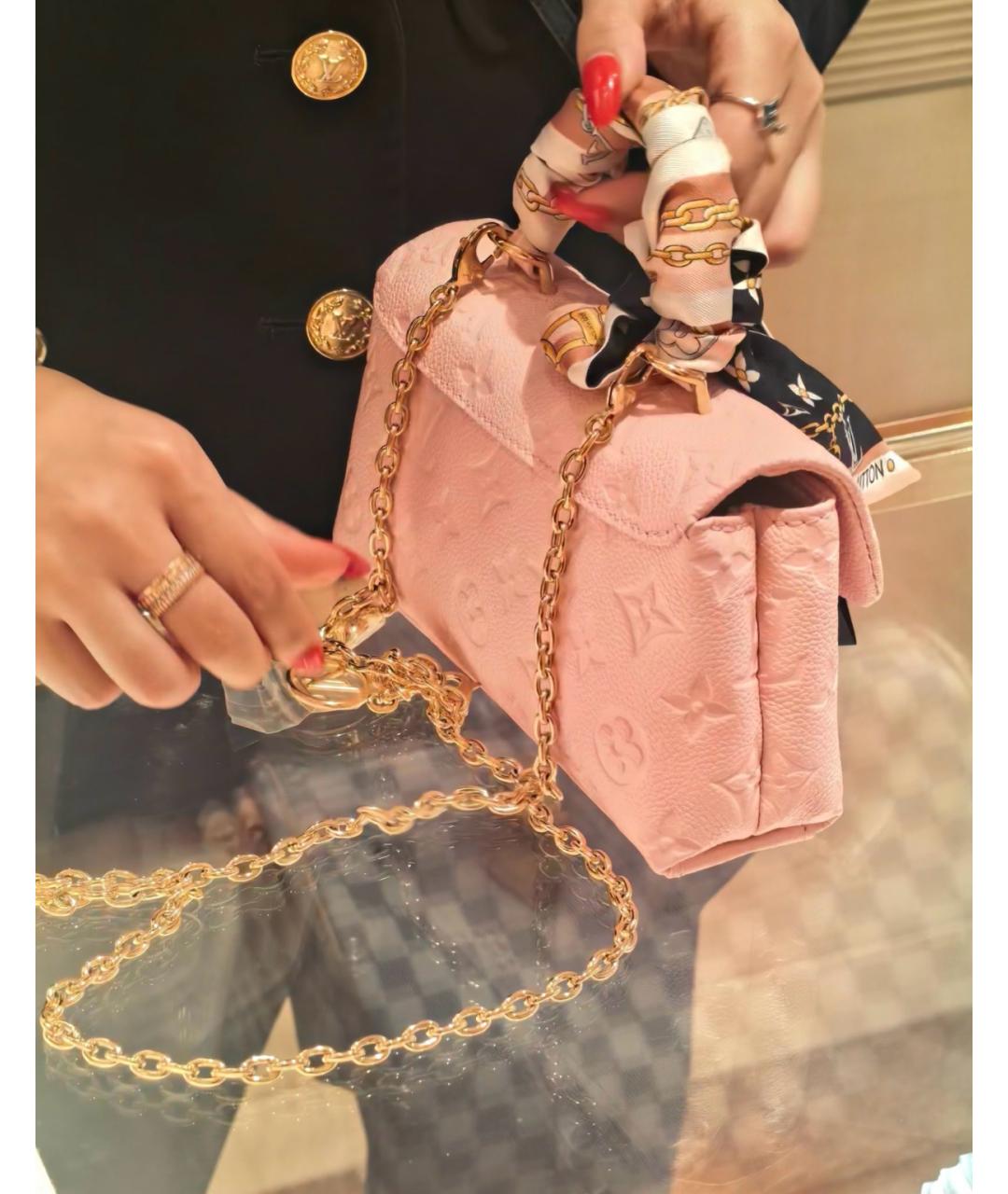 LOUIS VUITTON Розовая кожаная сумка с короткими ручками, фото 8
