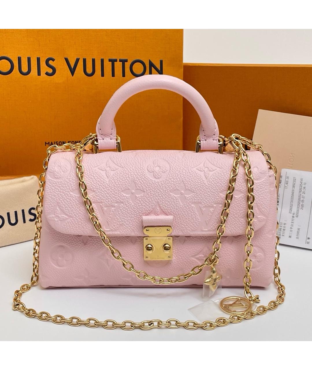 LOUIS VUITTON Розовая кожаная сумка с короткими ручками, фото 9