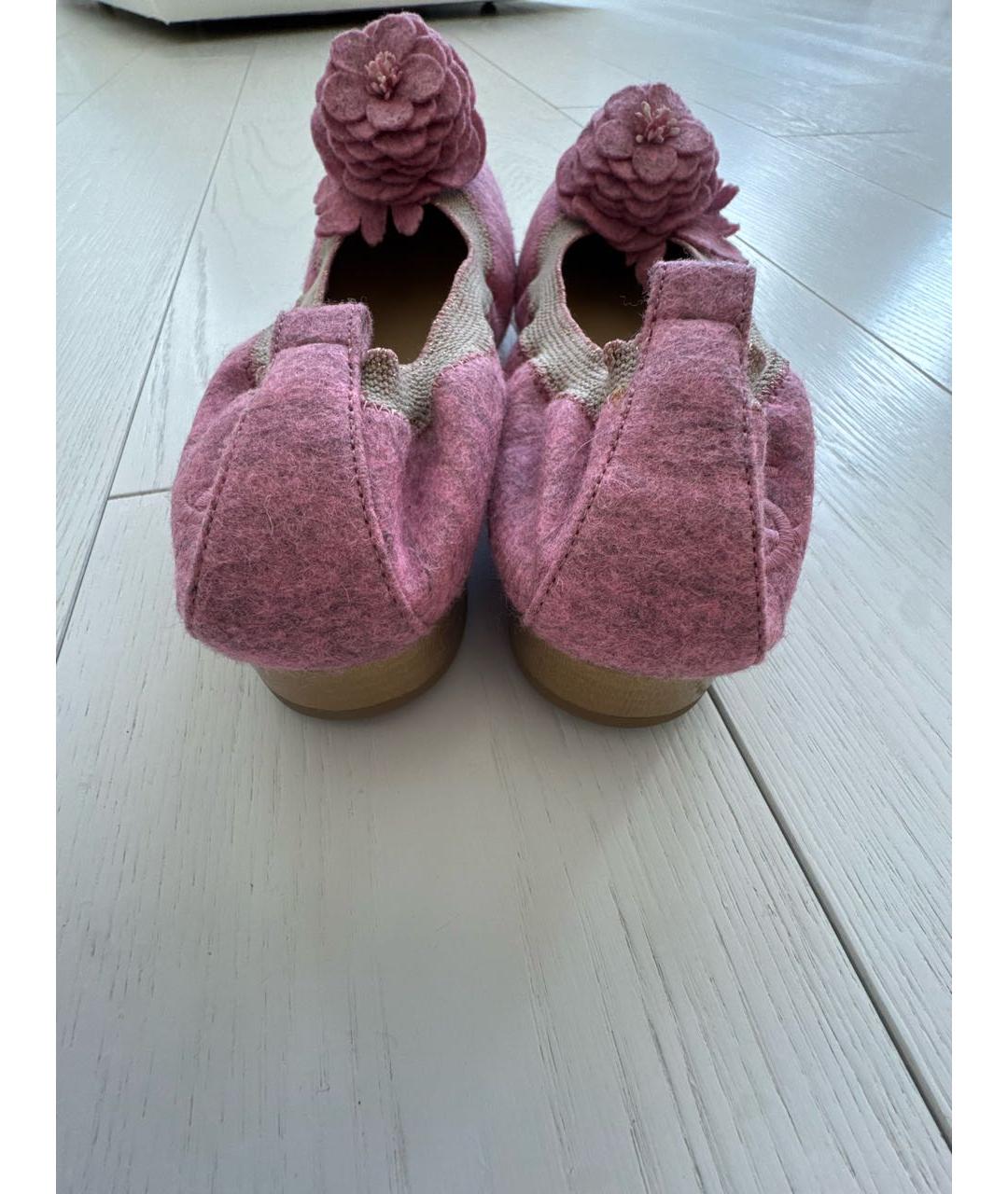 CHANEL Розовые текстильные балетки, фото 4