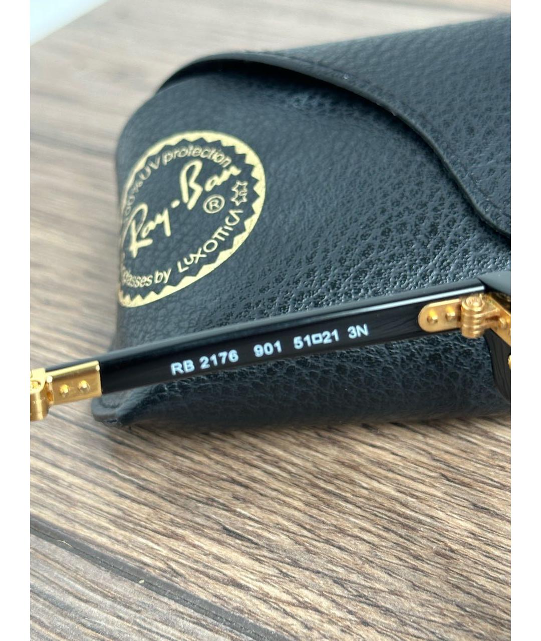 RAY BAN Черные металлические солнцезащитные очки, фото 3