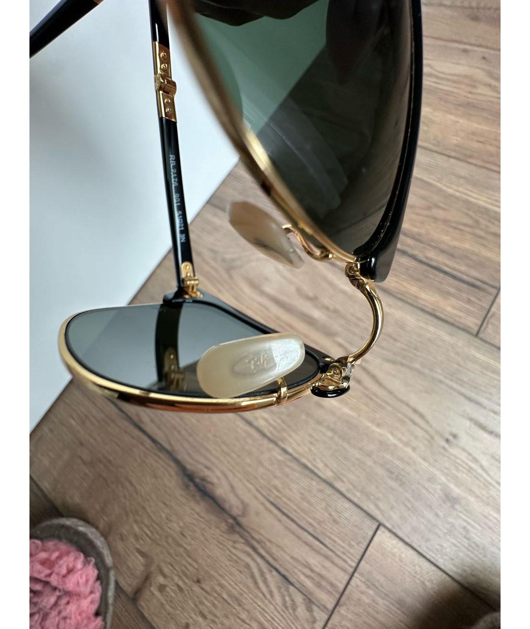 RAY BAN Черные металлические солнцезащитные очки, фото 5