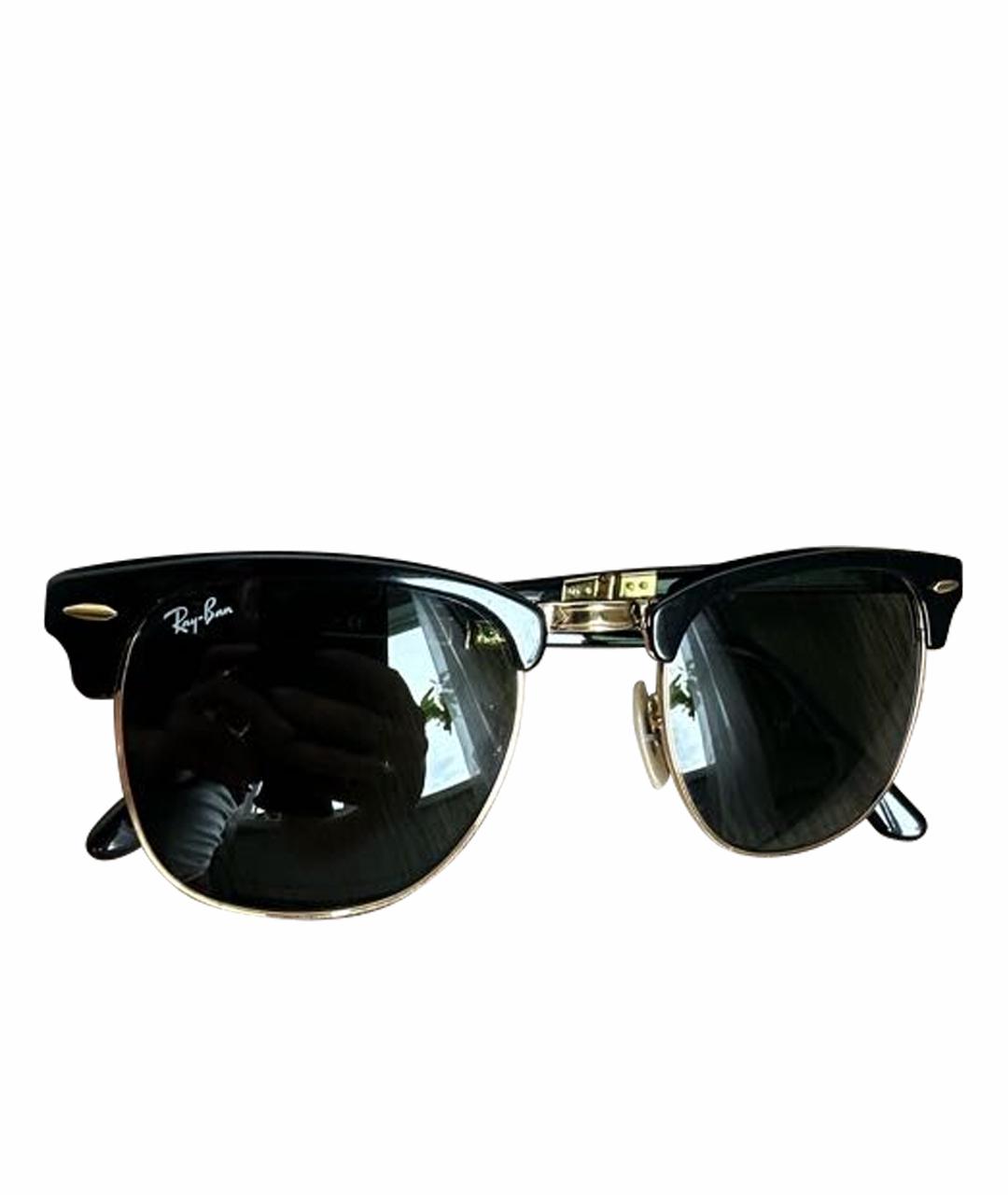RAY BAN Черные металлические солнцезащитные очки, фото 1