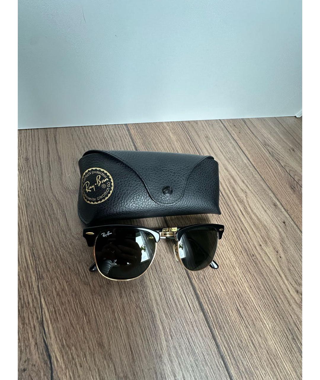 RAY BAN Черные металлические солнцезащитные очки, фото 8