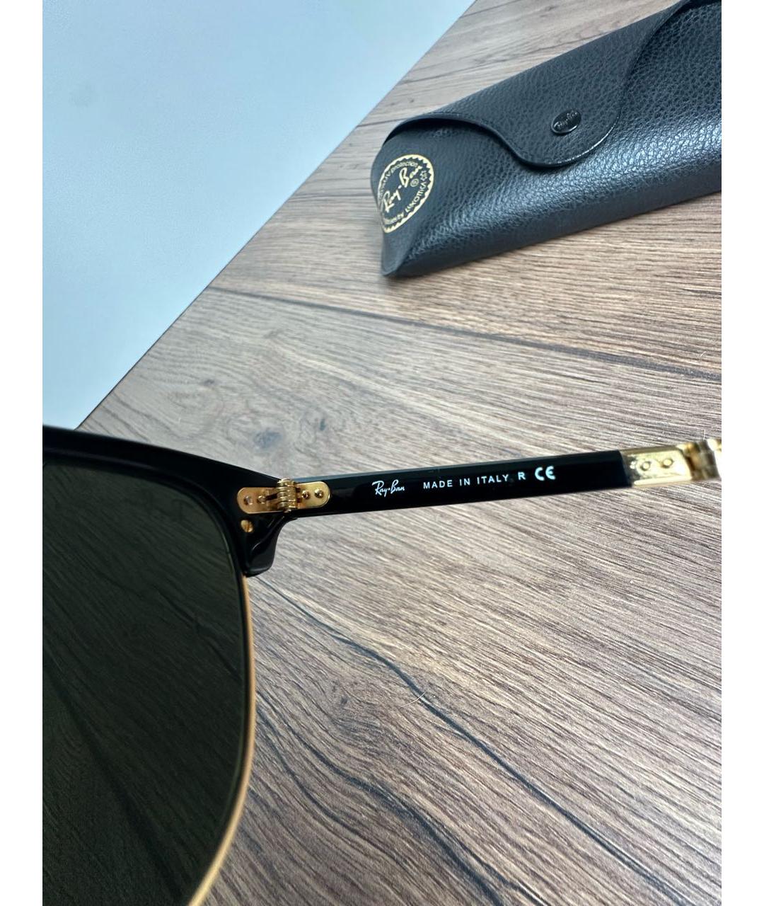 RAY BAN Черные металлические солнцезащитные очки, фото 4
