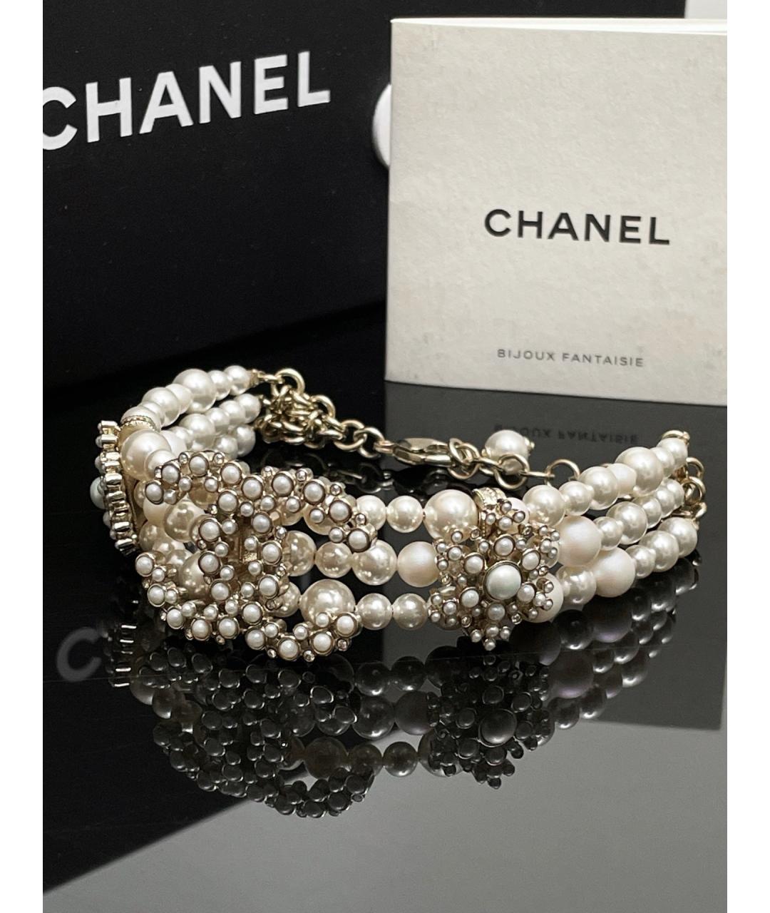 CHANEL Белый жемчужный браслет, фото 4