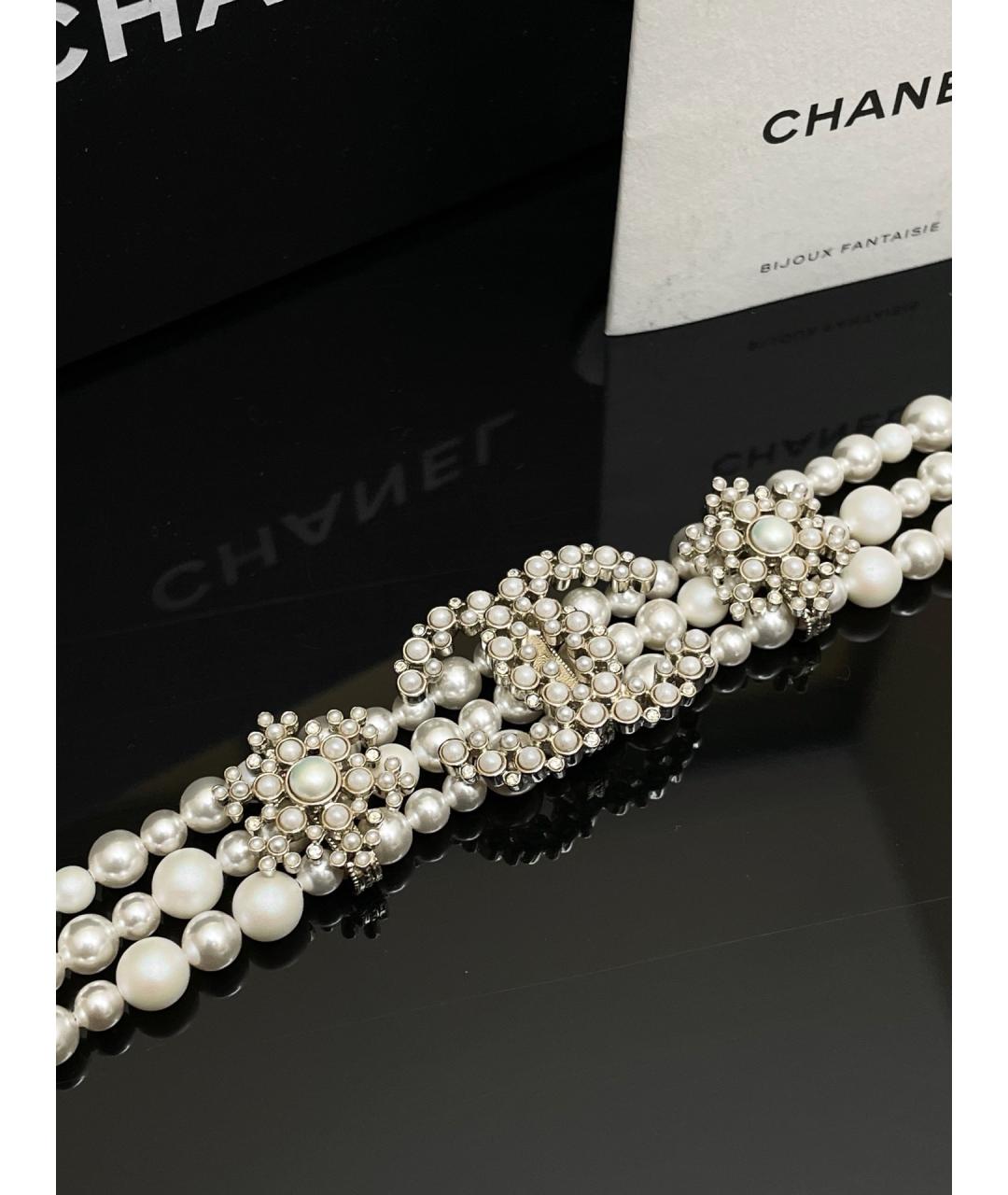 CHANEL Белый жемчужный браслет, фото 3