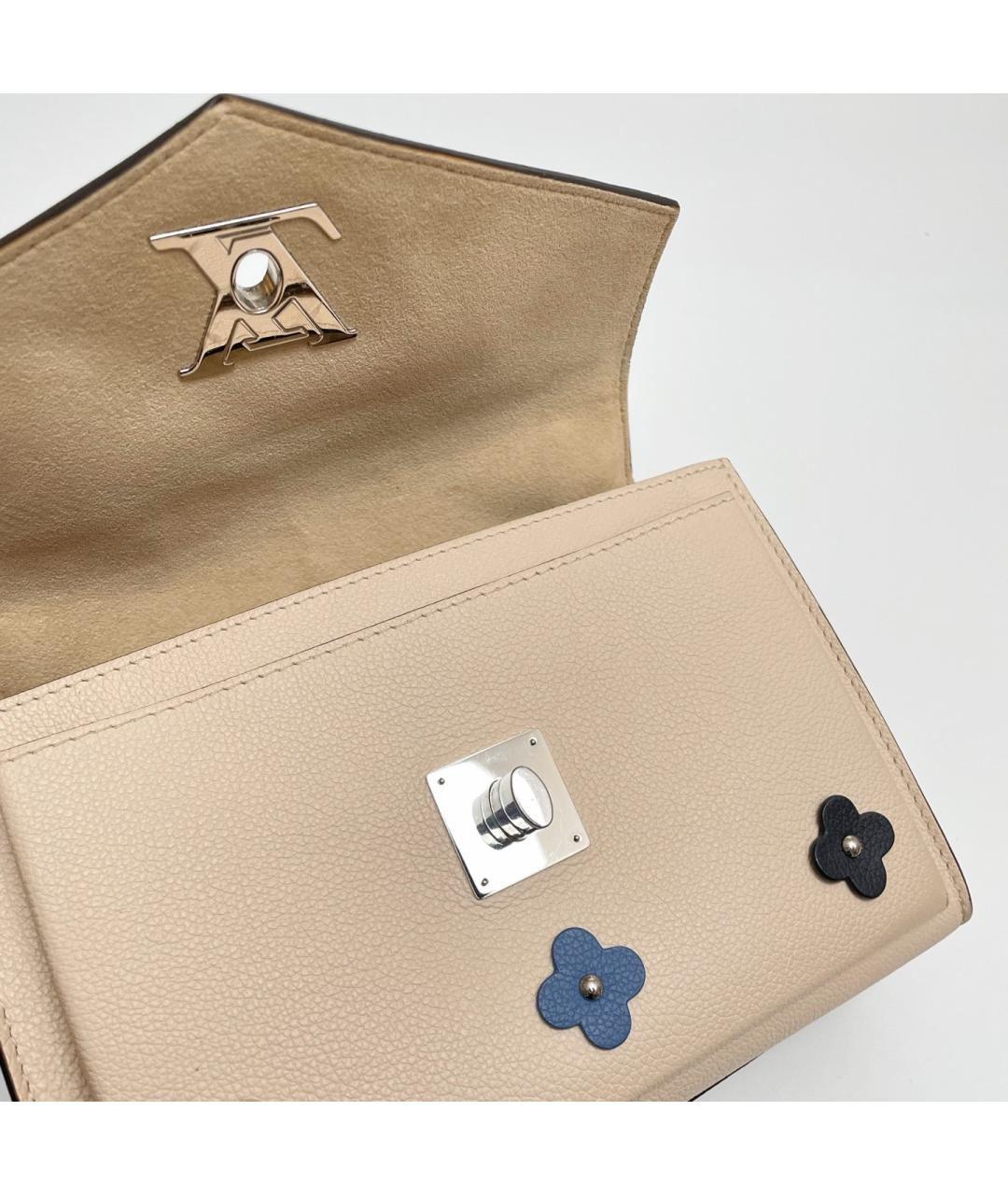 LOUIS VUITTON Бежевая кожаная сумка через плечо, фото 8