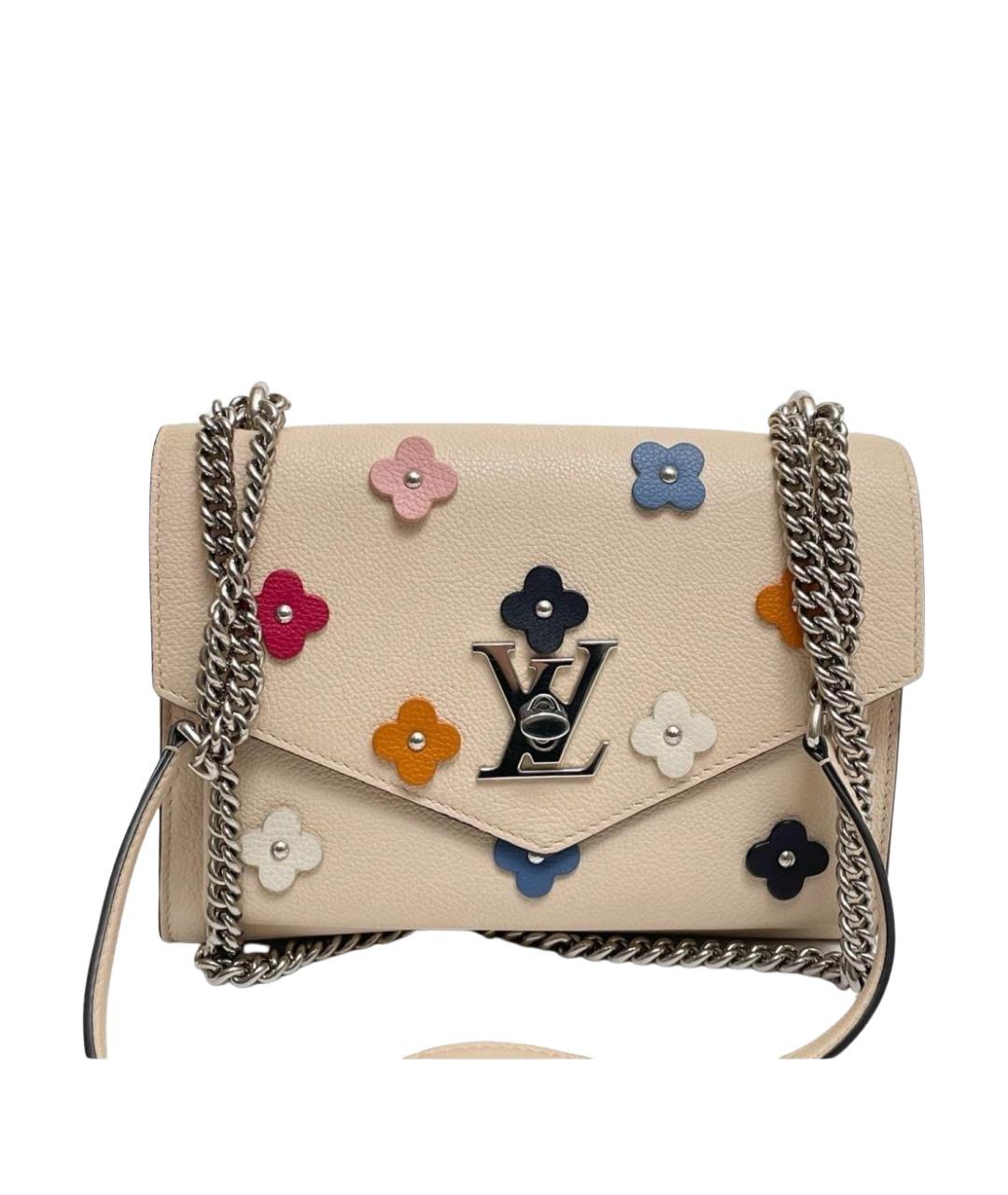 LOUIS VUITTON Бежевая кожаная сумка через плечо, фото 1