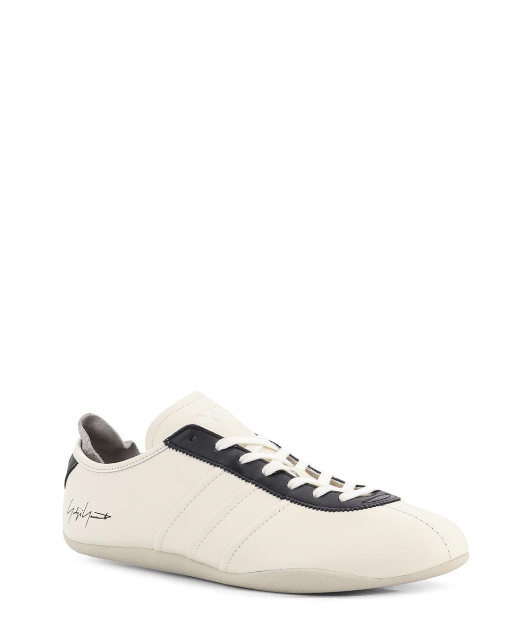 Y-3 Белые кожаные низкие кроссовки / кеды, фото 2