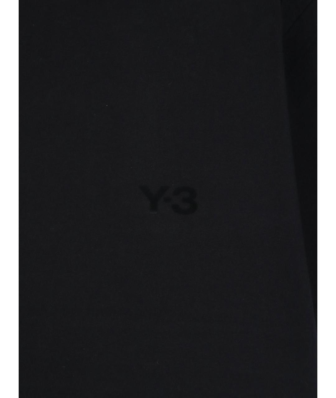 Y-3 Черная хлопковая футболка, фото 3