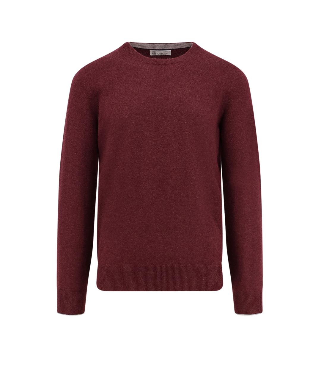 BRUNELLO CUCINELLI Бордовый кашемировый джемпер / свитер, фото 1