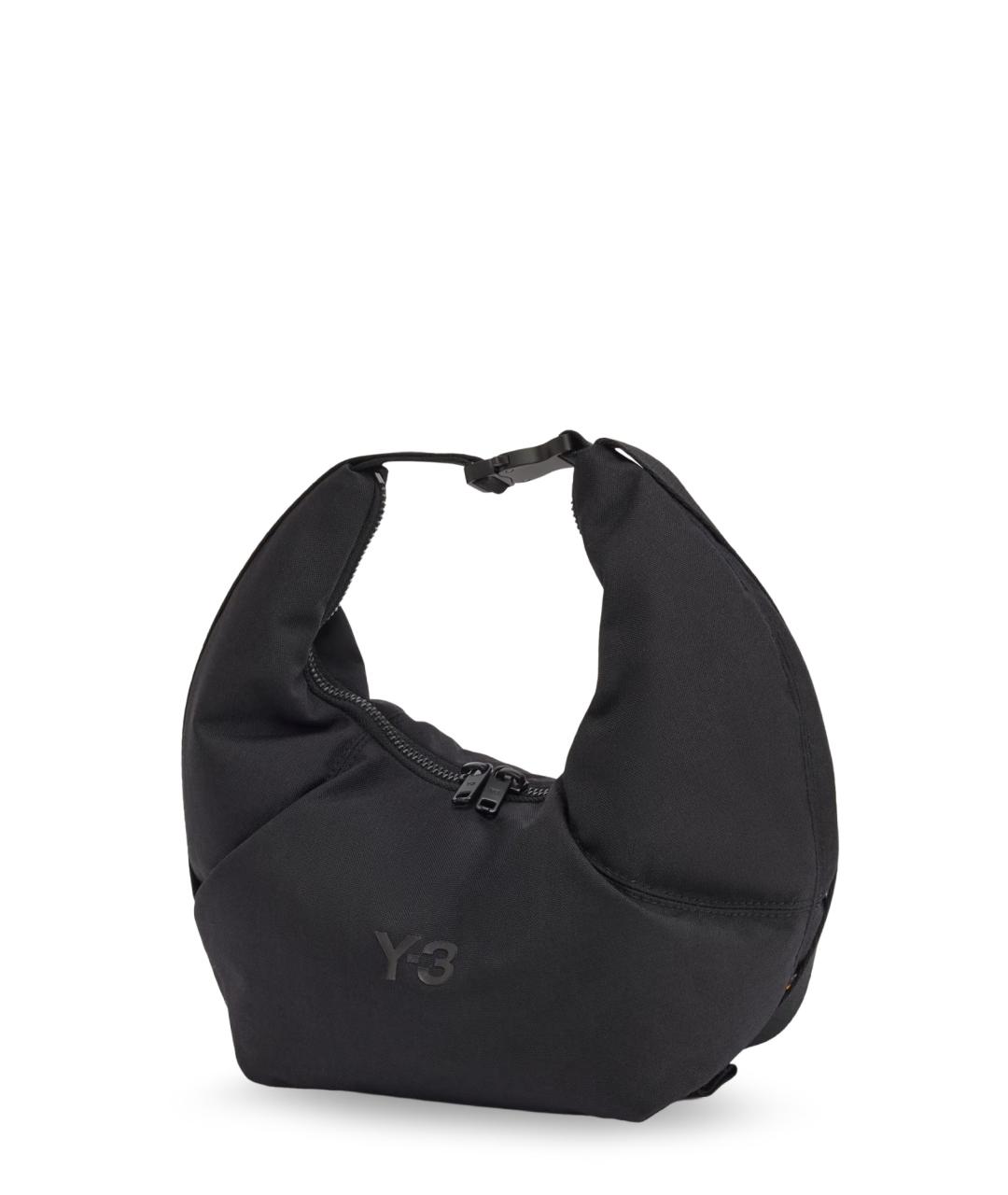 Y-3 Черная синтетическая сумка на плечо, фото 3