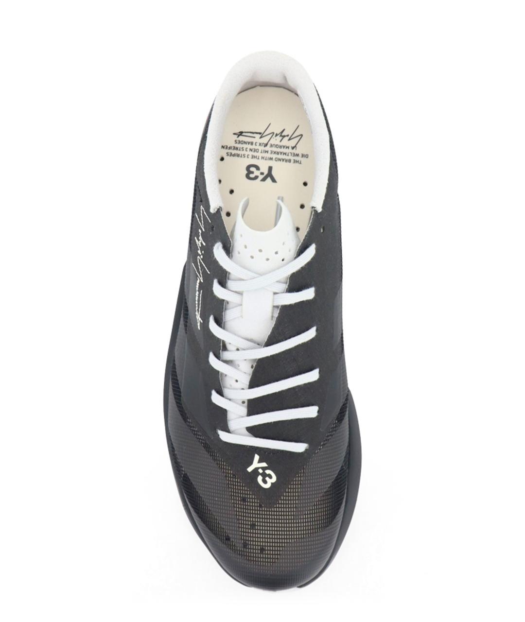 Y-3 Черные текстильные низкие кроссовки / кеды, фото 5