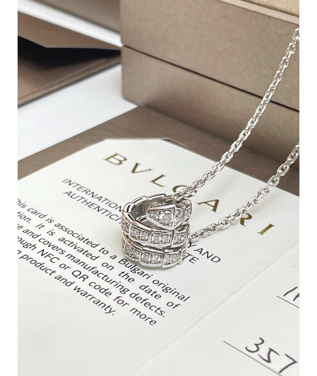 BVLGARI Серебряное колье из белого золота, фото 2
