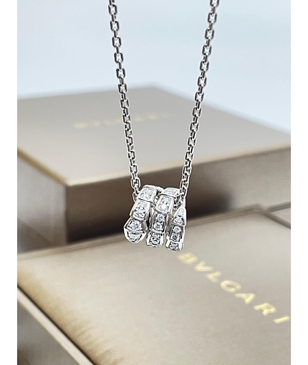 BVLGARI Серебряное колье из белого золота, фото 4