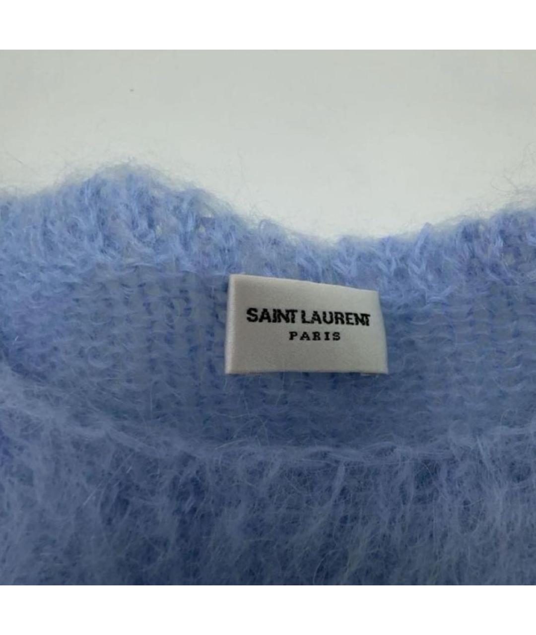 SAINT LAURENT Голубой шерстяной джемпер / свитер, фото 3