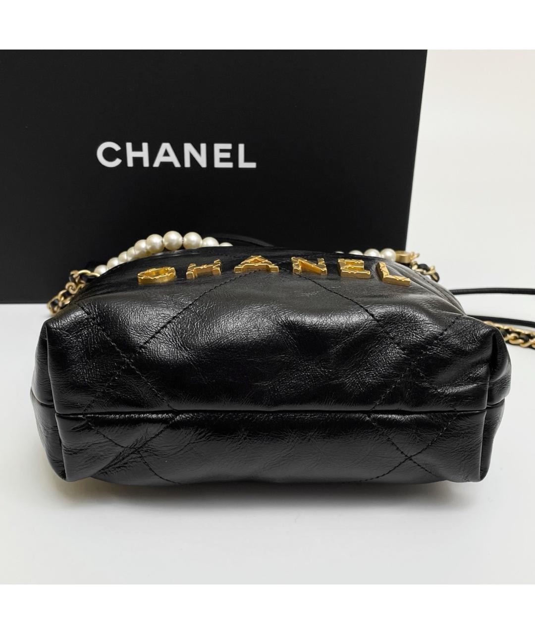 CHANEL Черная кожаная сумка через плечо, фото 4