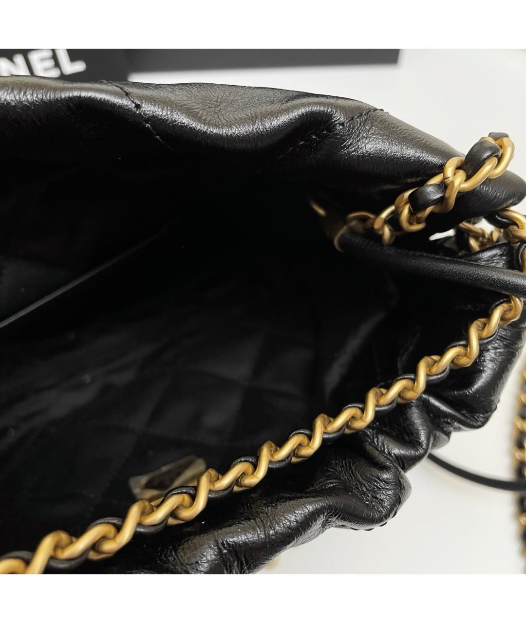CHANEL Черная кожаная сумка через плечо, фото 8