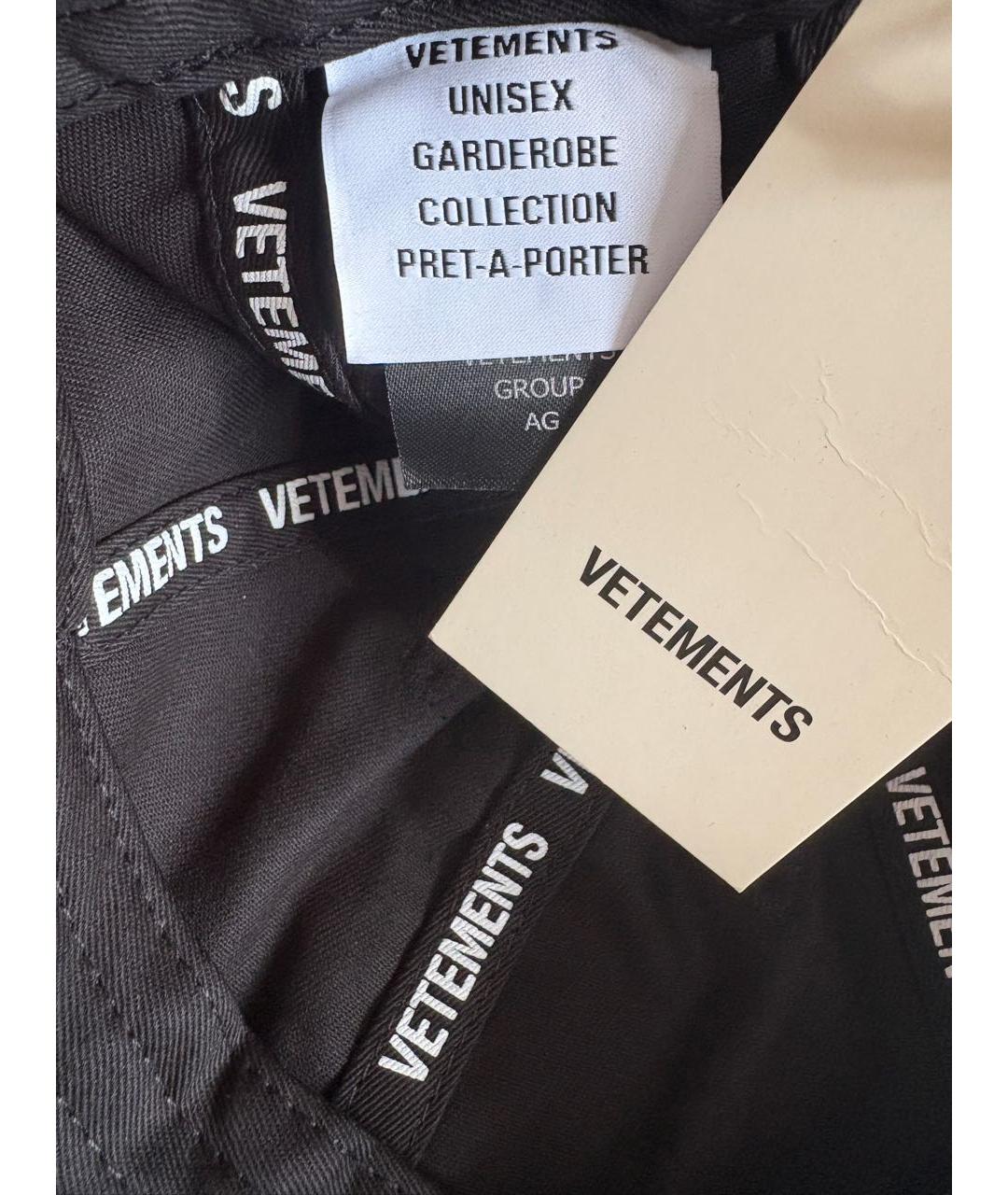 VETEMENTS Черная хлопковая кепка/бейсболка, фото 5