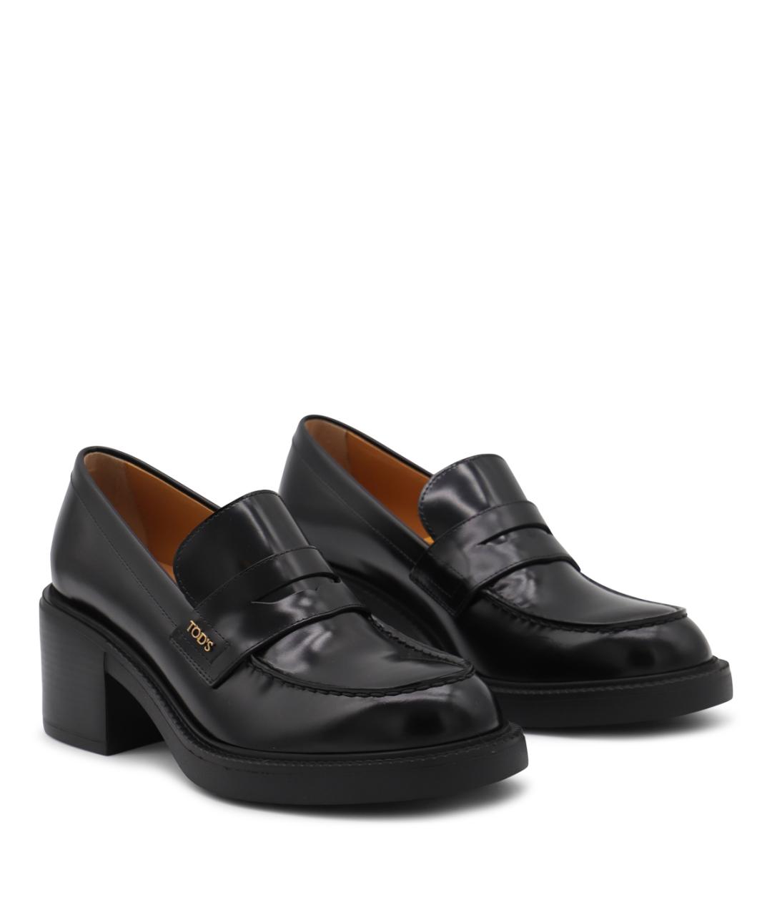 TOD'S Черные кожаные лоферы, фото 3