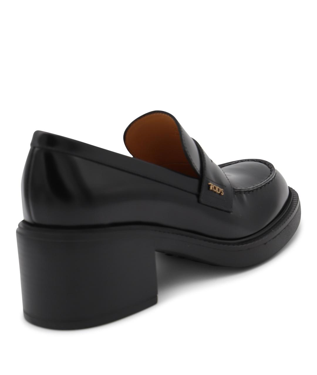 TOD'S Черные кожаные лоферы, фото 5
