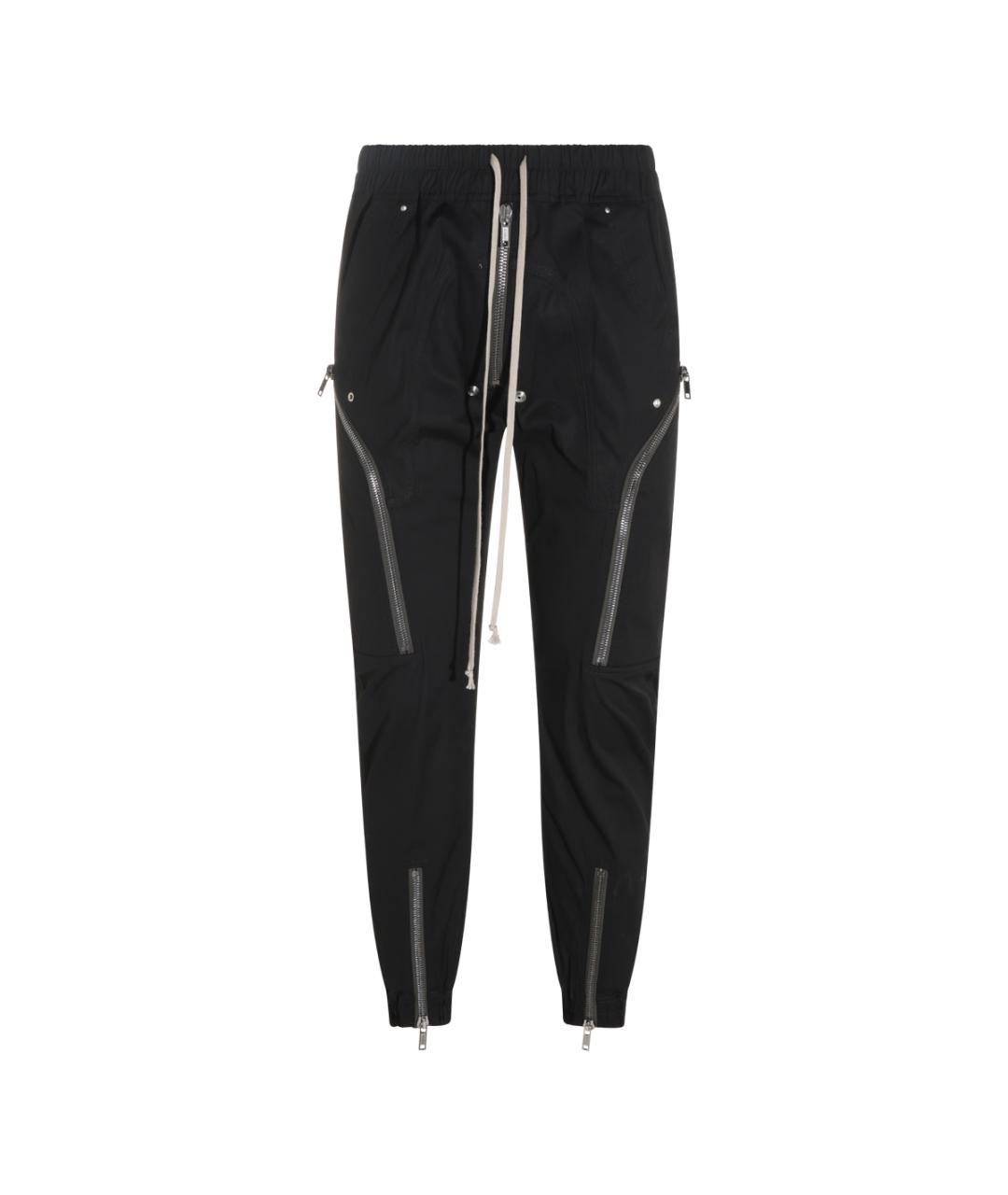 RICK OWENS Черные хлопковые повседневные брюки, фото 1