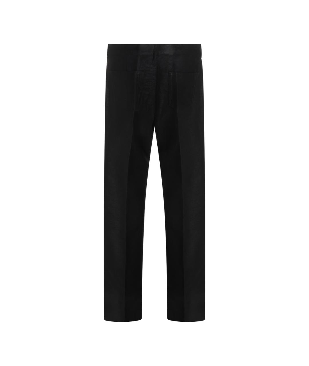 RICK OWENS Черные хлопковые повседневные брюки, фото 2